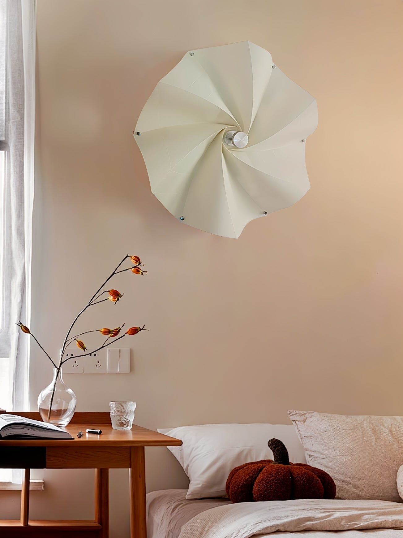 Vadorir Spiral Fabric Pendant Light-Neutral Decor