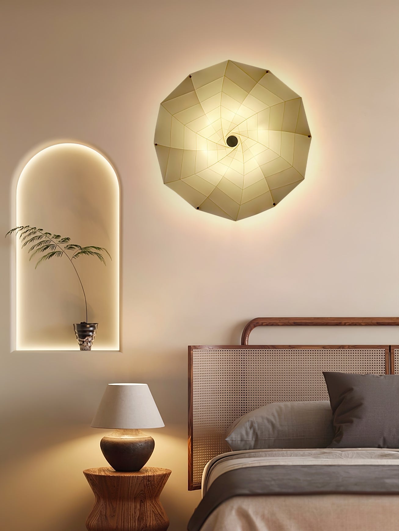 Vadorir Spiral Fabric Pendant Light-Neutral Decor
