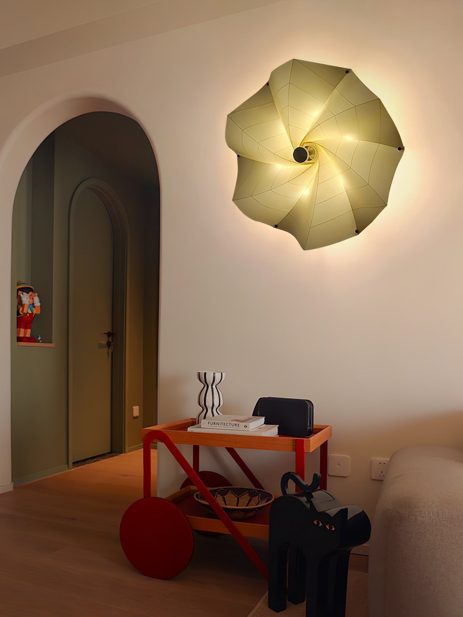 Vadorir Spiral Fabric Pendant Light-Neutral Decor