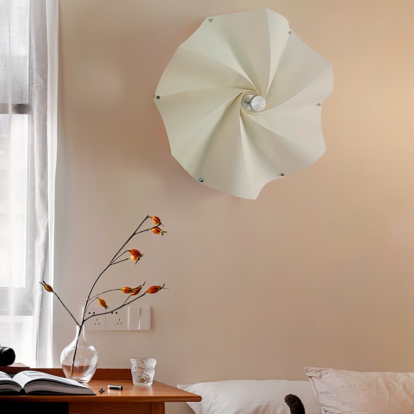 Vadorir Spiral Fabric Pendant Light-Neutral Decor