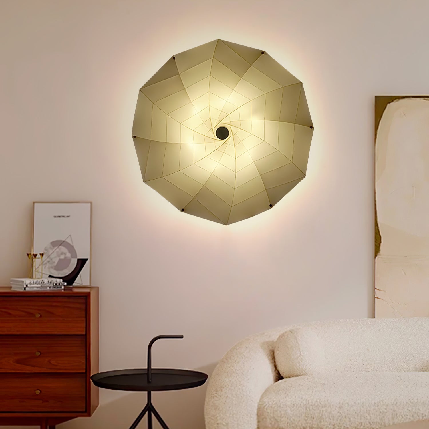 Vadorir Spiral Fabric Pendant Light-Neutral Decor
