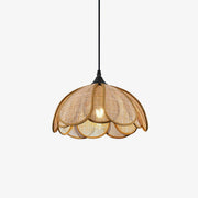 Dyor Elegance Bloom Rattan Fabric Pendant Lamp-Neutral Decor