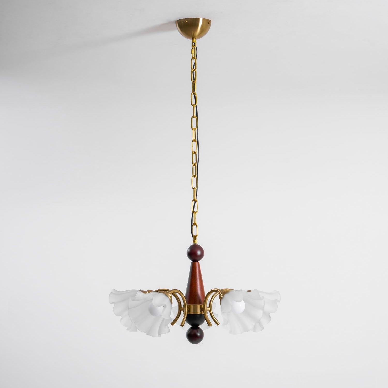 Ilvinan Traditional Elegance Wood Glass Chandelier-Neutral Decor