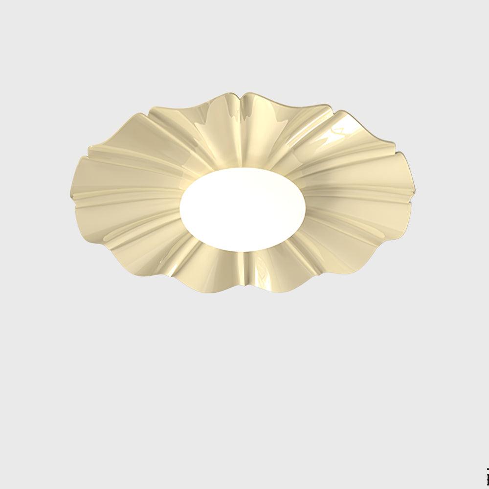 Lustra Ceiling Light Gold LED Scalloped for Bedroom-Neutral Decor