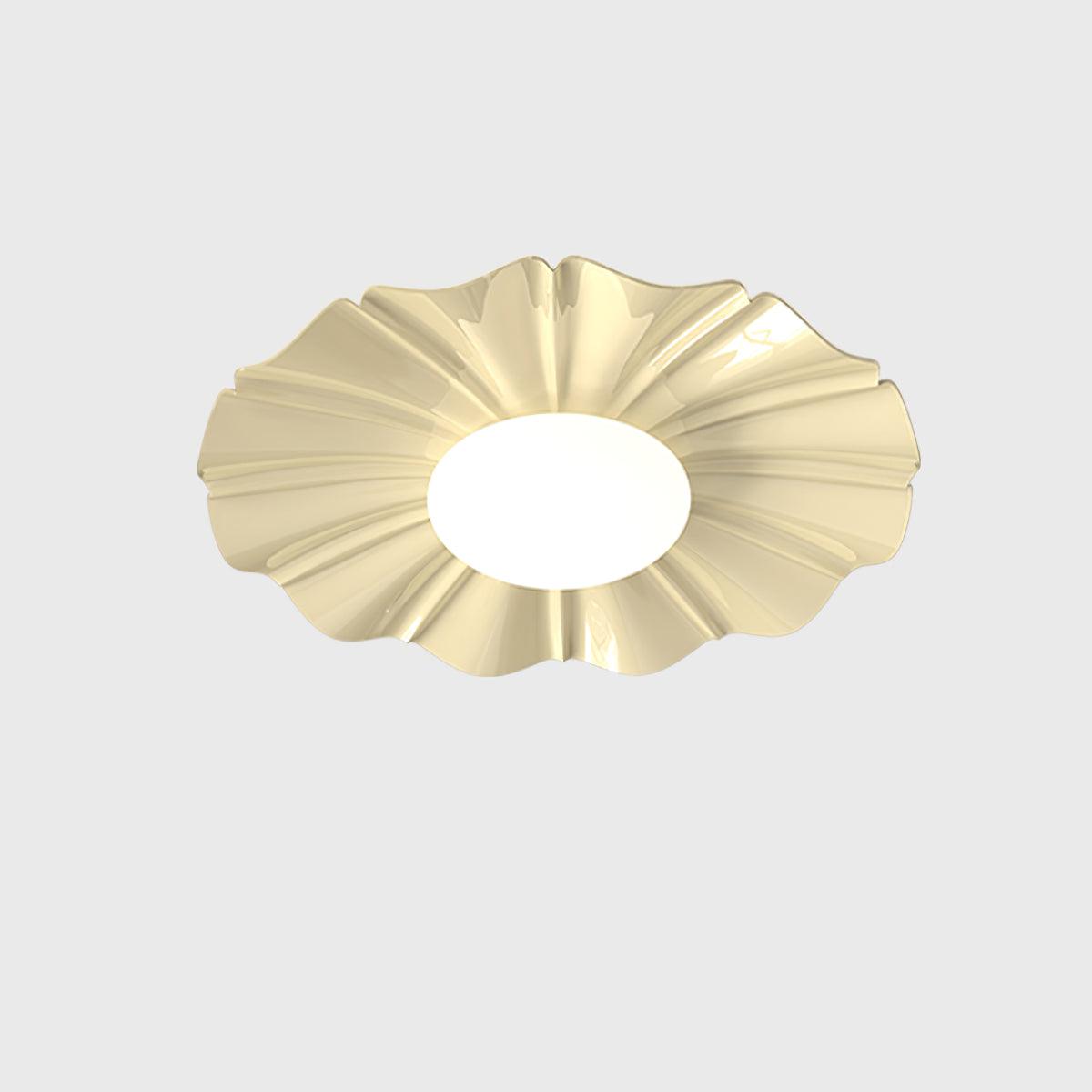 Lustra Ceiling Light Gold LED Scalloped for Bedroom-Neutral Decor