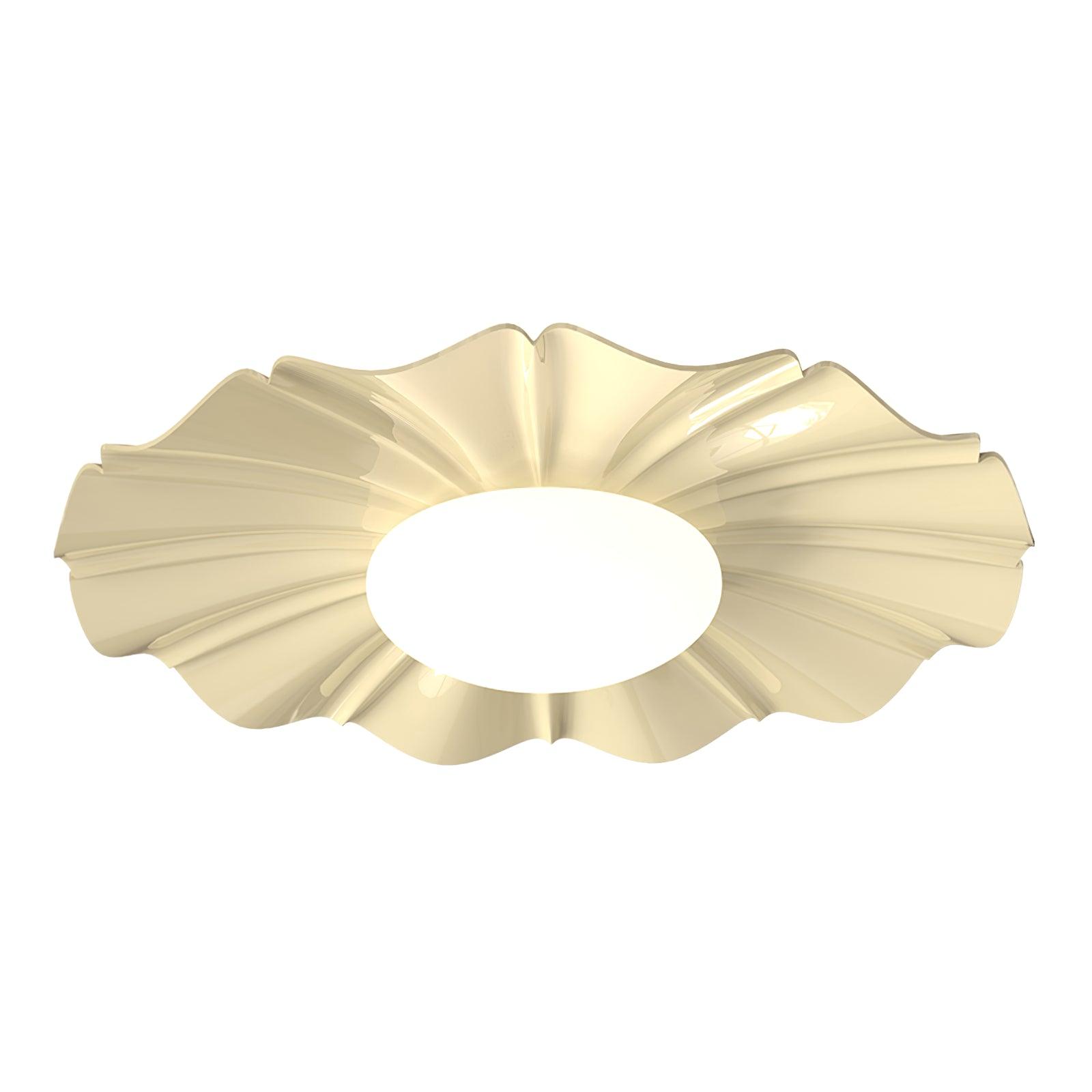 Lustra Ceiling Light Gold LED Scalloped for Bedroom-Neutral Decor