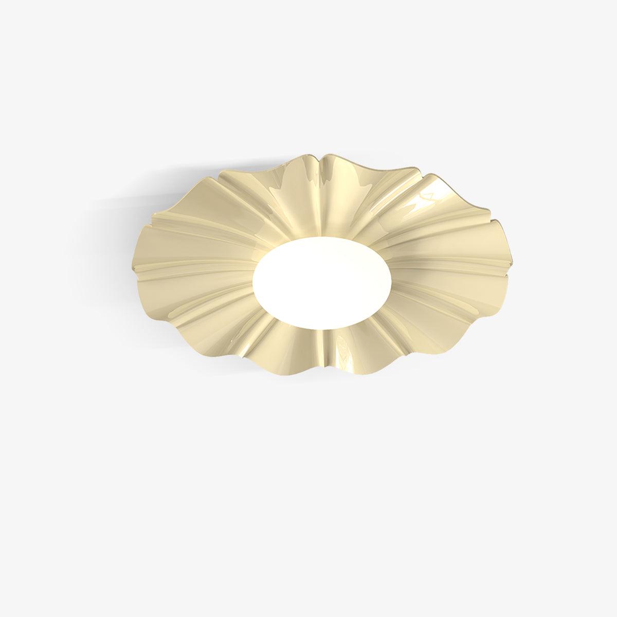 Lustra Ceiling Light Gold LED Scalloped for Bedroom-Neutral Decor