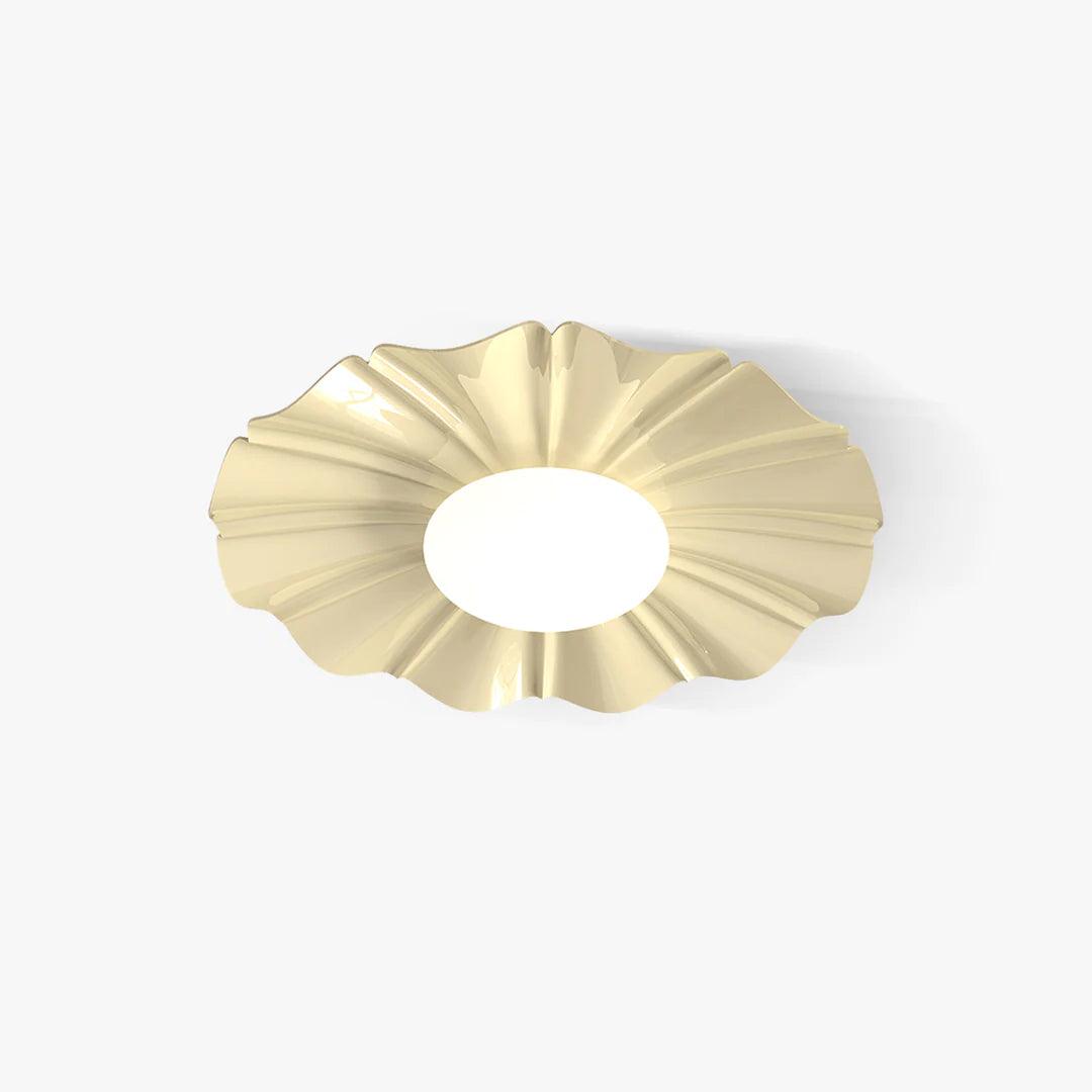 Lustra Ceiling Light Gold LED Scalloped for Bedroom-Neutral Decor