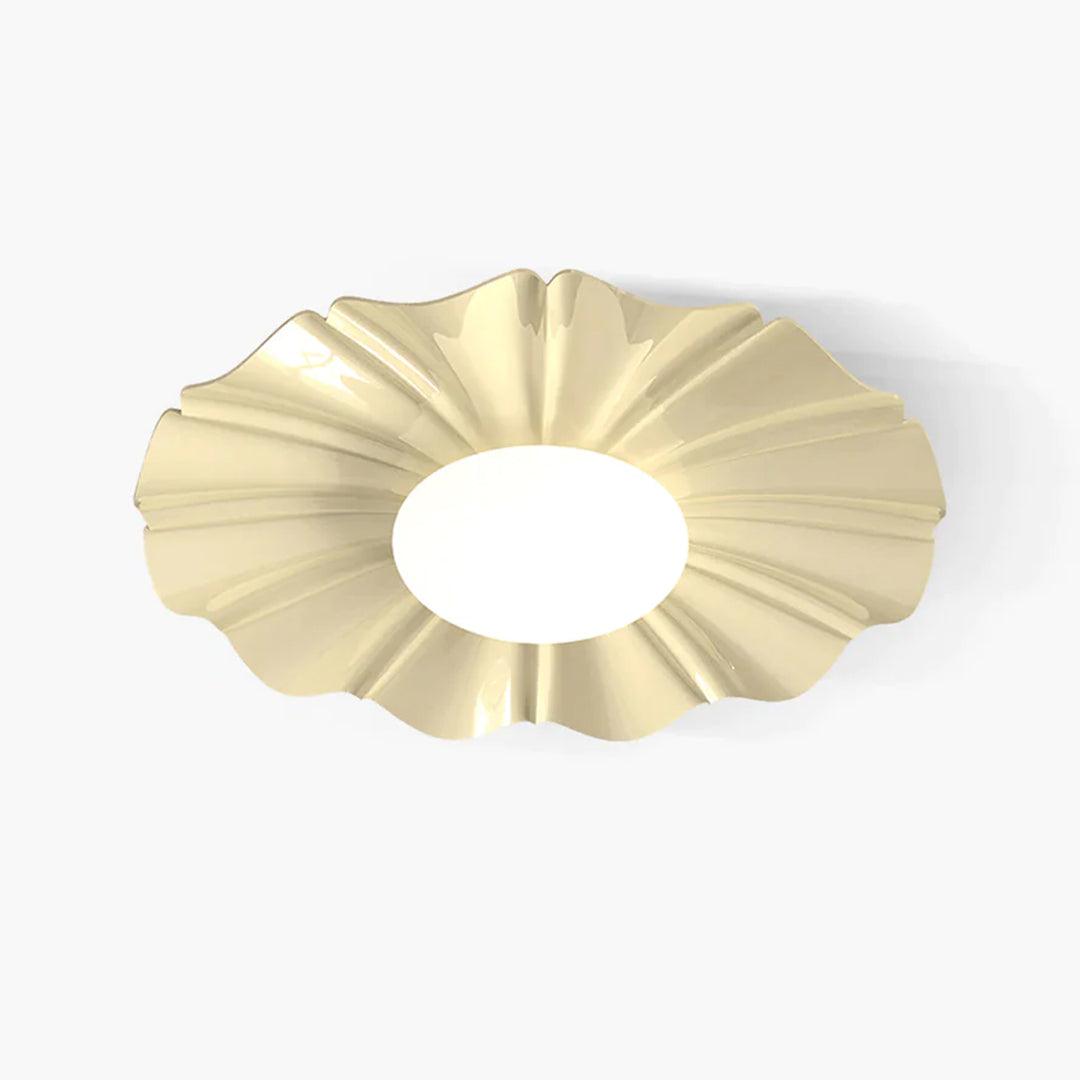 Lustra Ceiling Light Gold LED Scalloped for Bedroom-Neutral Decor
