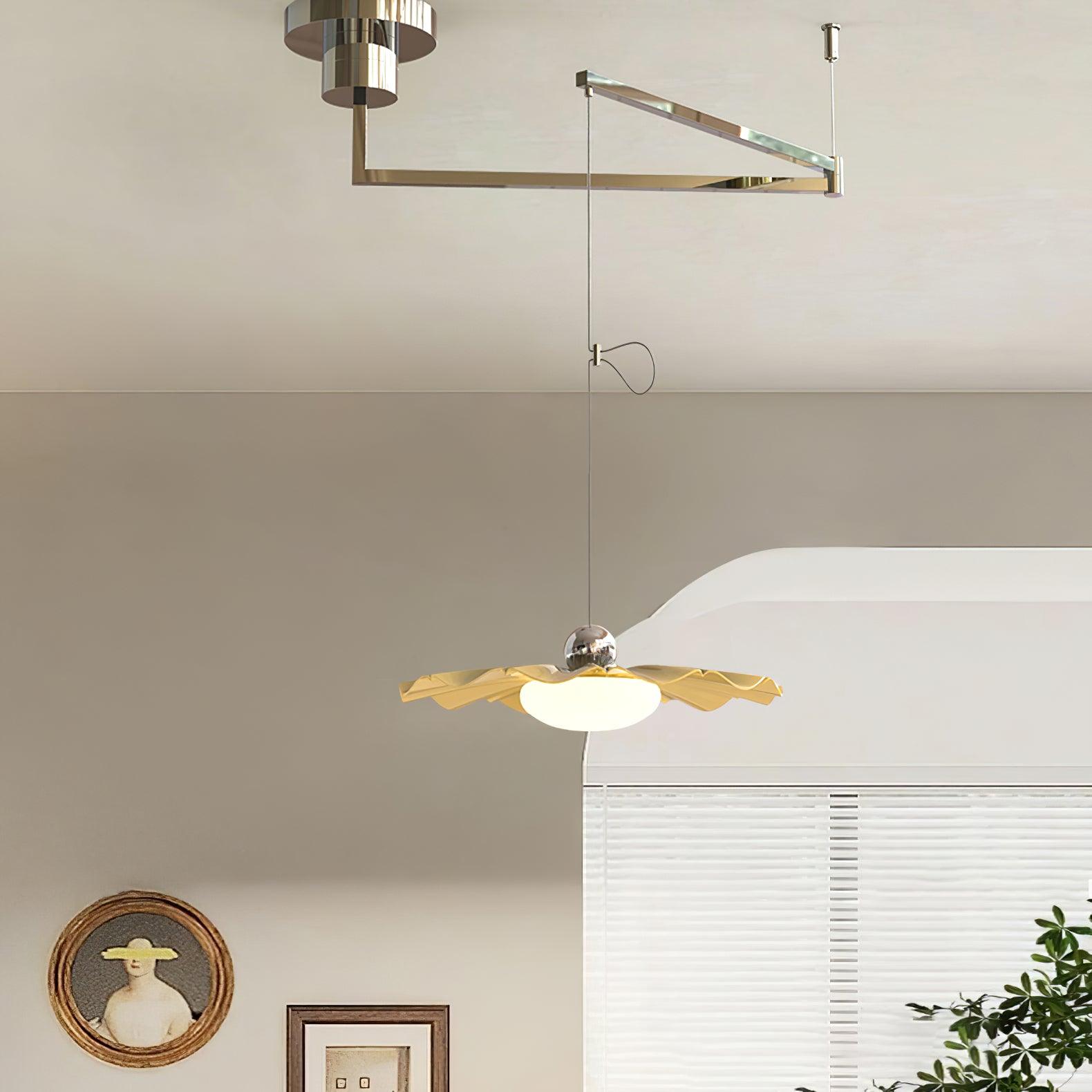 Lustra Pendant Light Brass Acrylic Dining-Neutral Decor