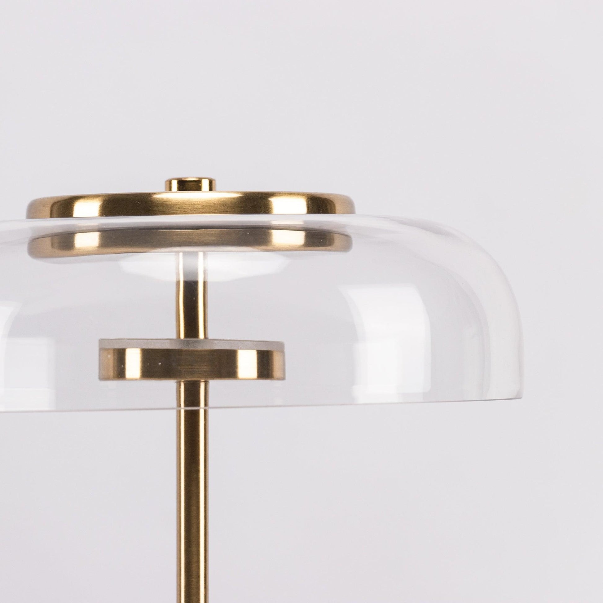 Salem Table Lamp Clear Glass Shade Wood Base-Neutral Decor
