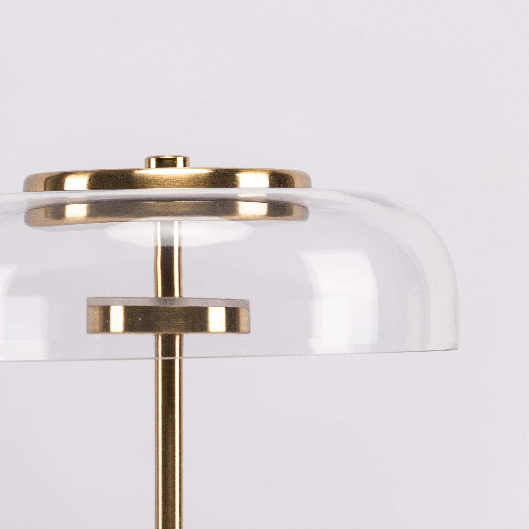 Salem Table Lamp Clear Glass Shade Wood Base-Neutral Decor