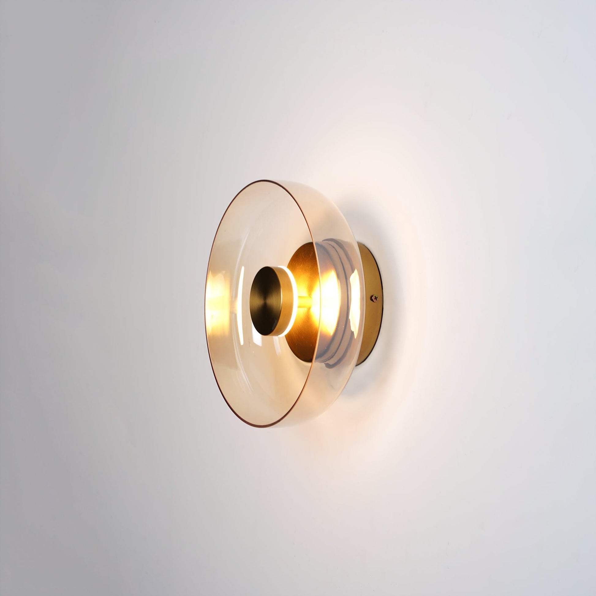 Aether Brass Glass Wall Light-Neutral Decor