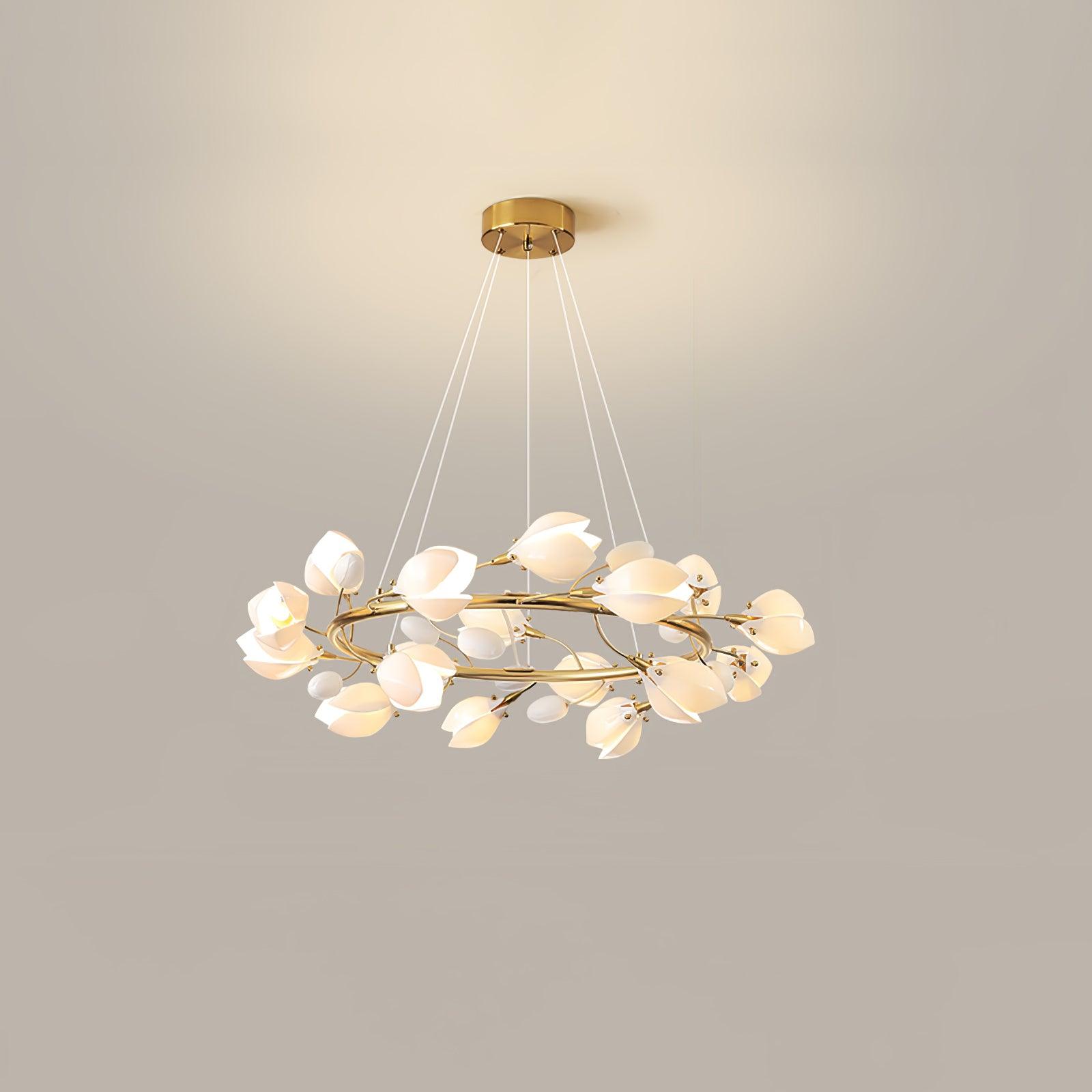 Uvess Premium Elegance Ceramic Chandelier-Neutral Decor