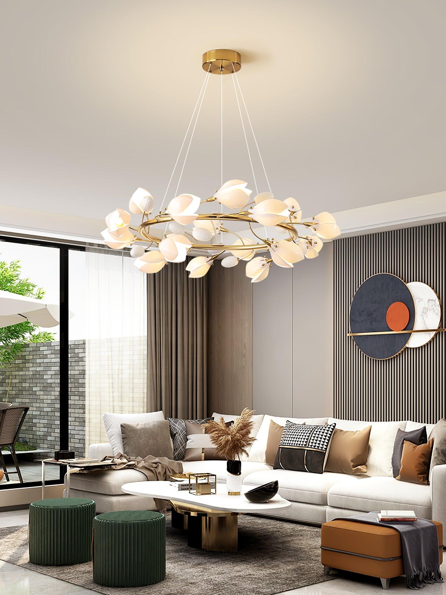 Uvess Premium Elegance Ceramic Chandelier-Neutral Decor