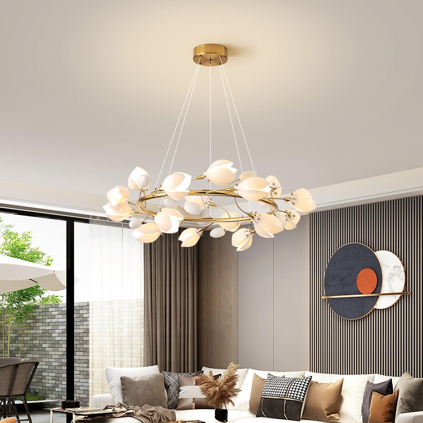 Uvess Premium Elegance Ceramic Chandelier-Neutral Decor