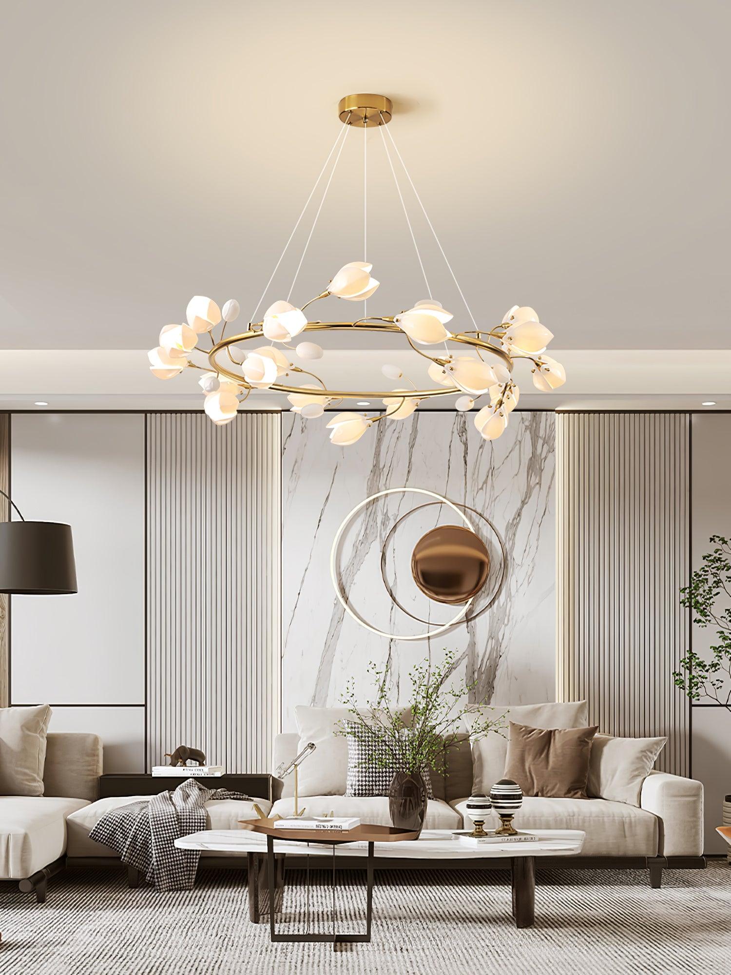 Uvess Premium Elegance Ceramic Chandelier-Neutral Decor
