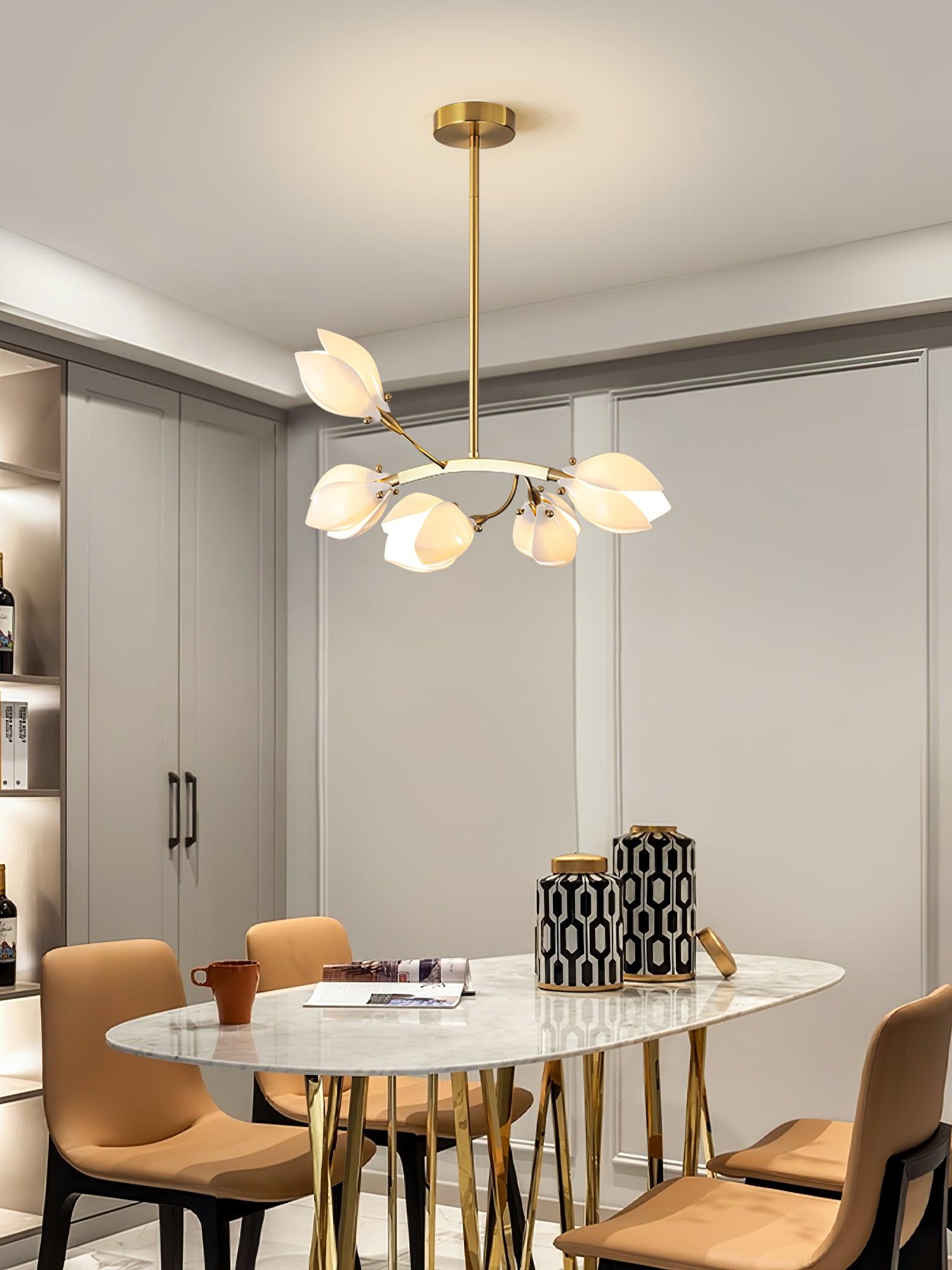 Uvess Premium Elegance Ceramic Chandelier-Neutral Decor