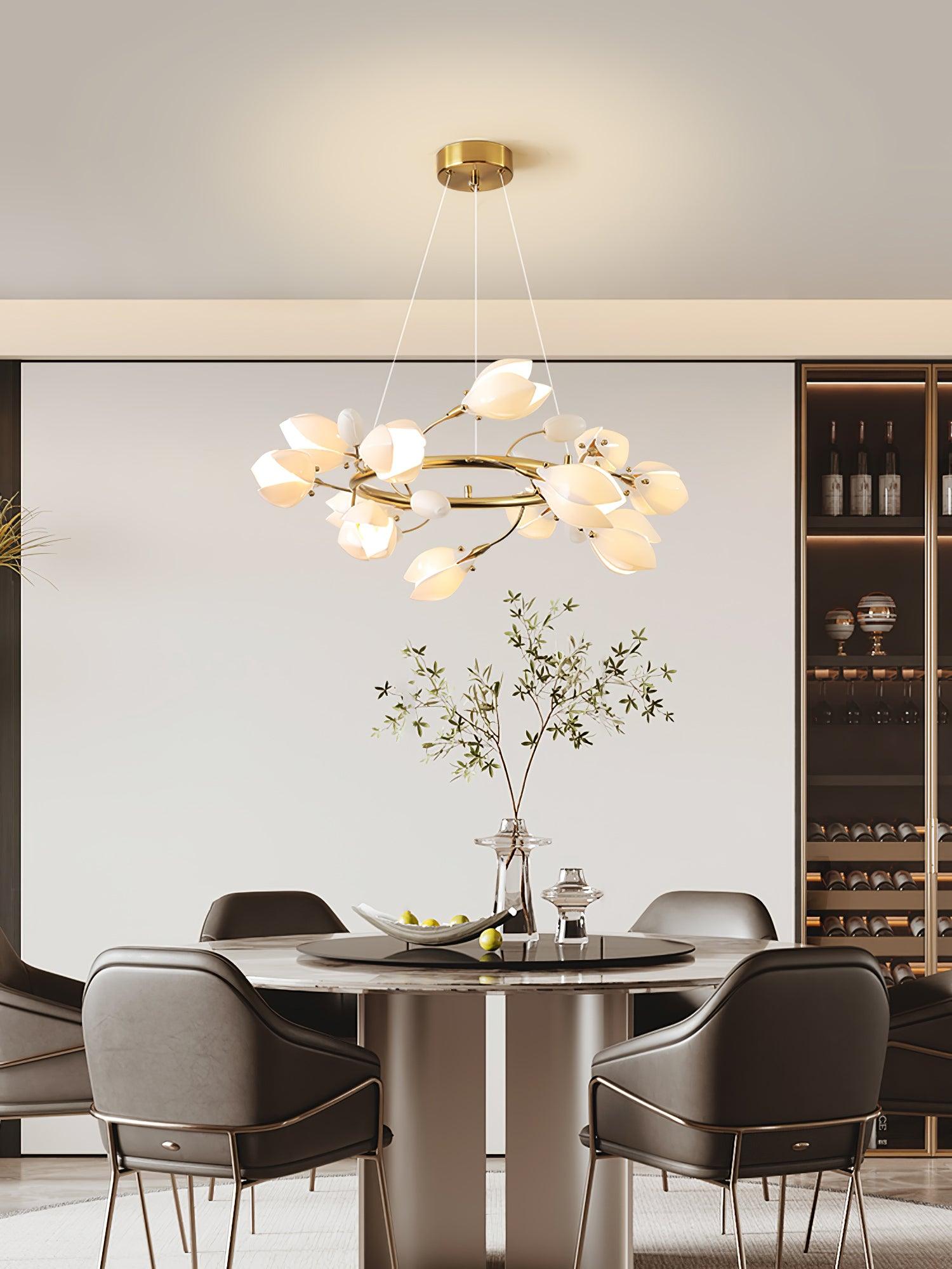 Uvess Premium Elegance Ceramic Chandelier-Neutral Decor