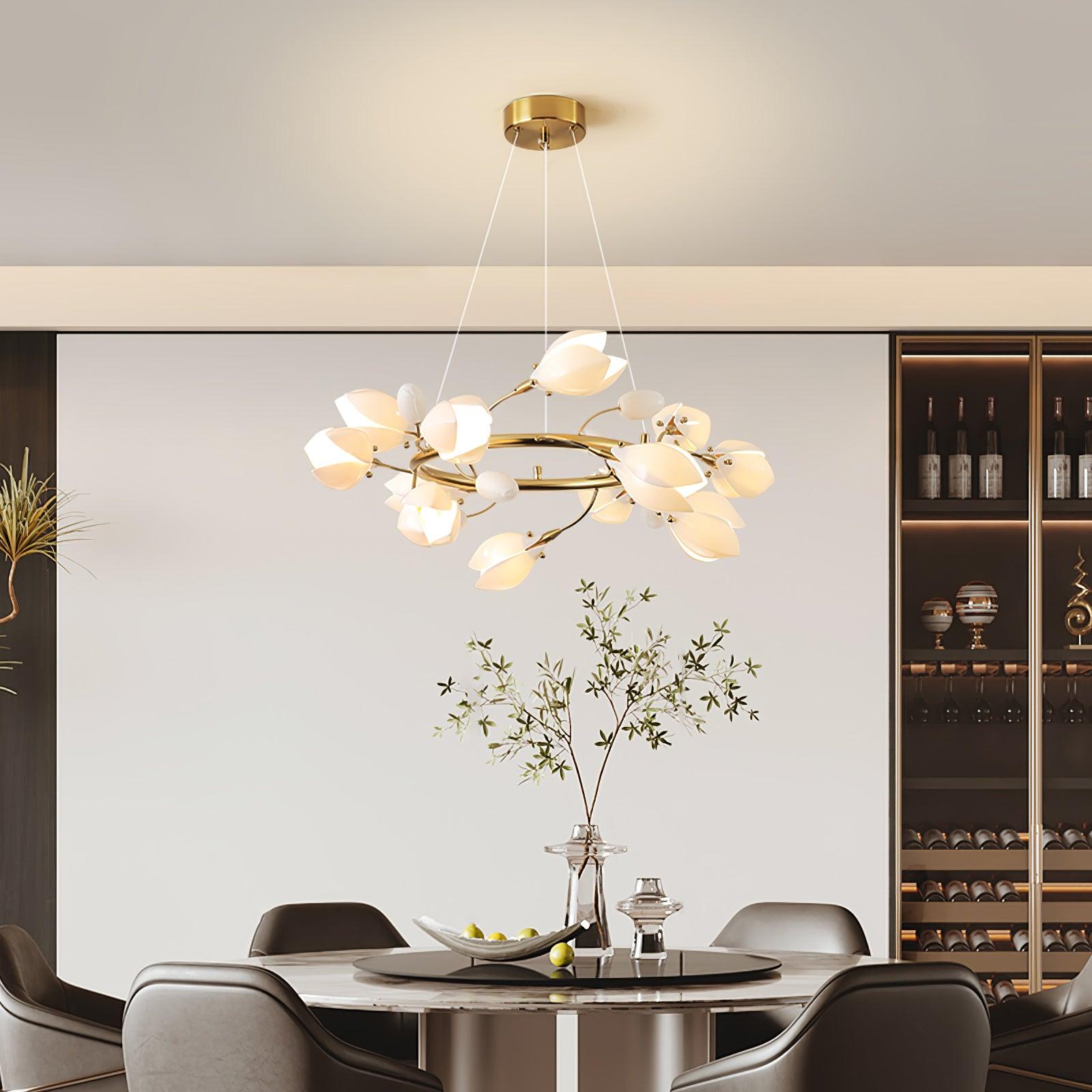 Uvess Premium Elegance Ceramic Chandelier-Neutral Decor