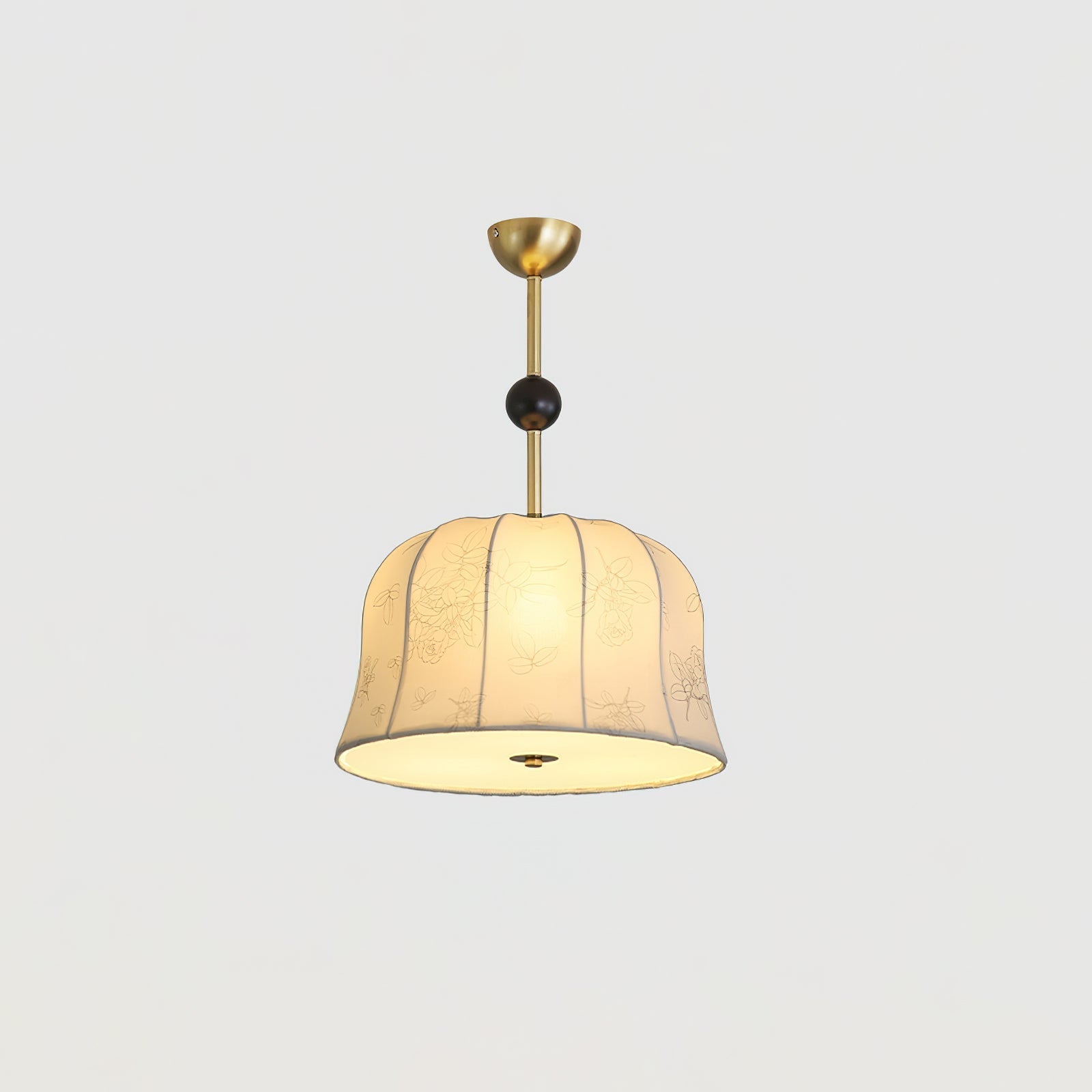 Avnoren Blossom Curve Fabric Wood Pendant Lamp-Neutral Decor
