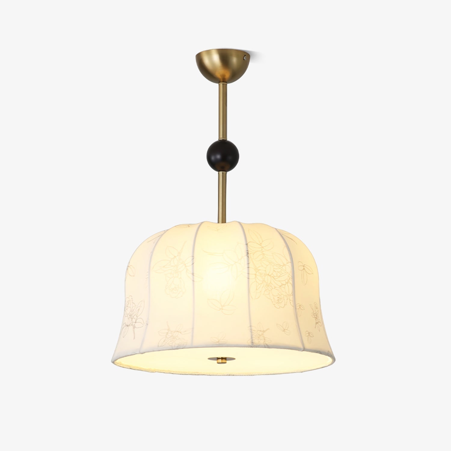 Avnoren Blossom Curve Fabric Wood Pendant Lamp-Neutral Decor