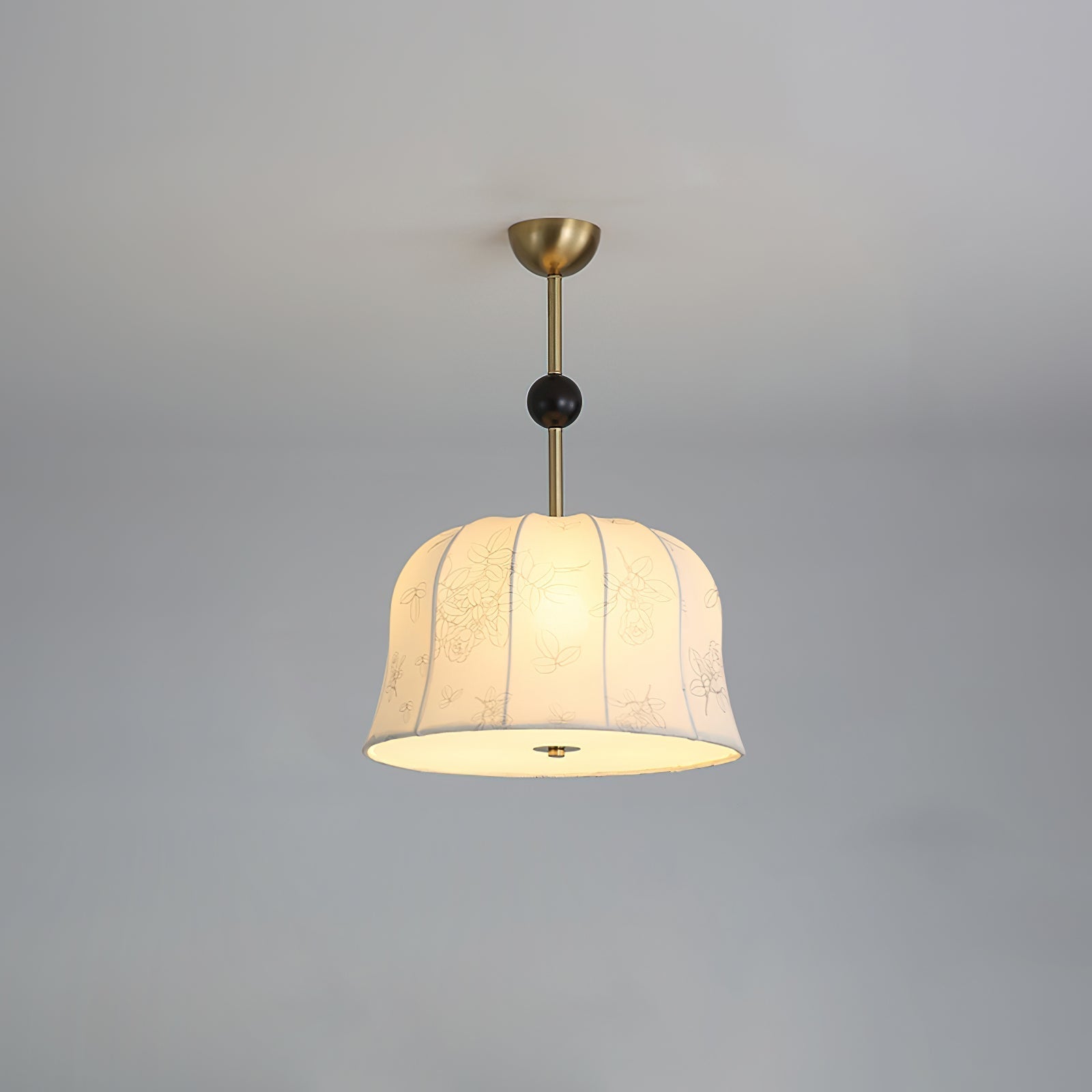 Avnoren Blossom Curve Fabric Wood Pendant Lamp-Neutral Decor