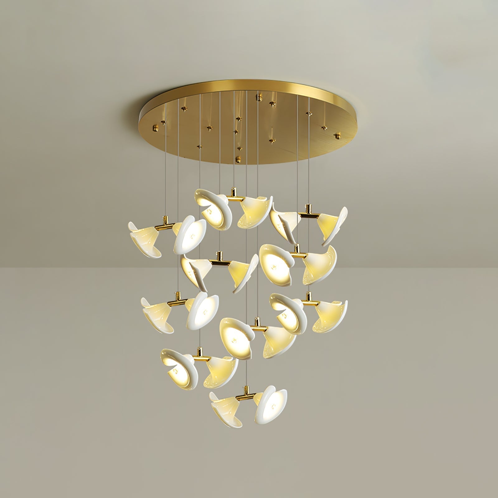 Ernoreth Art Deco Ceramic Chandelier-Neutral Decor