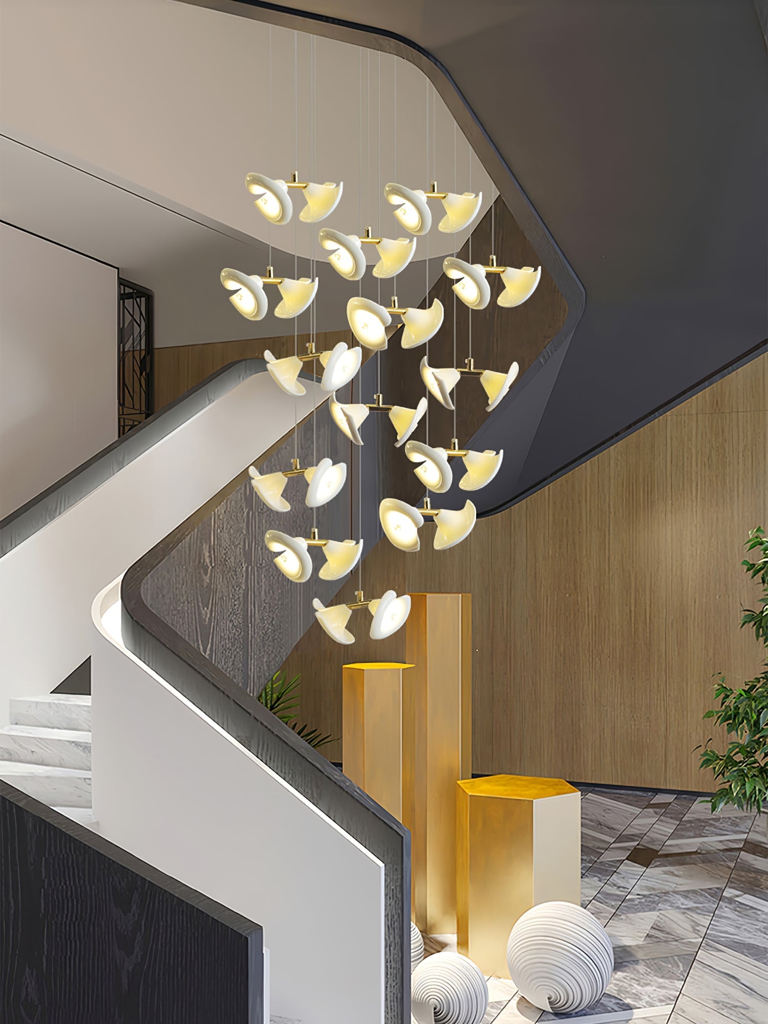 Ernoreth Art Deco Ceramic Chandelier-Neutral Decor