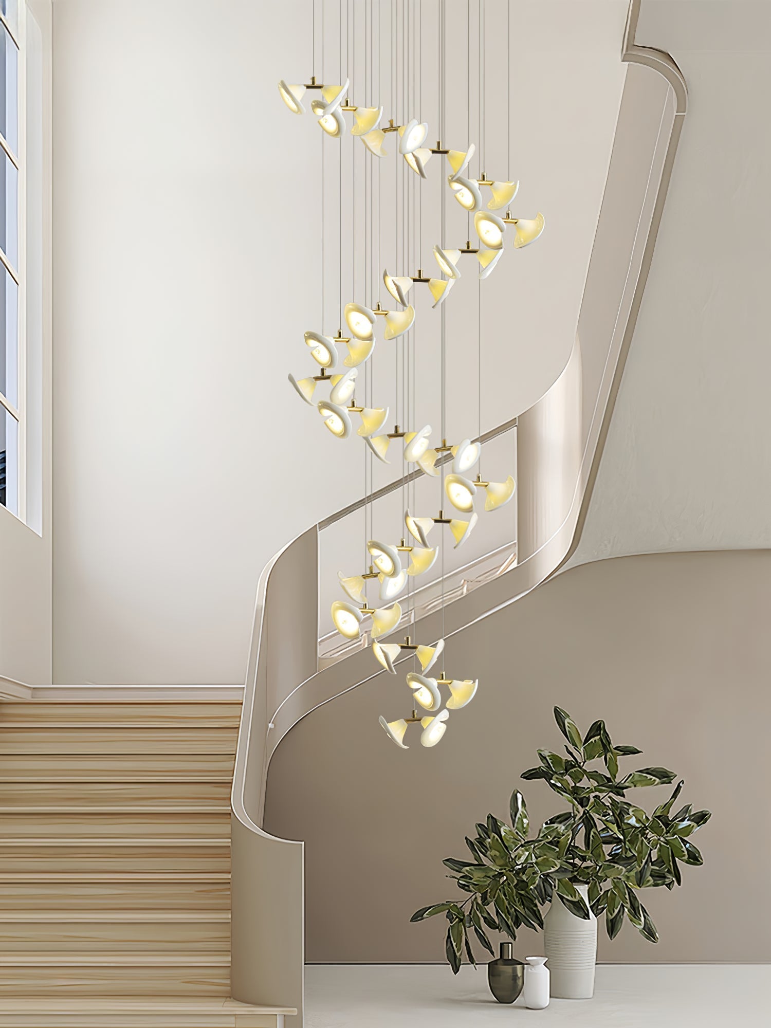 Ernoreth Art Deco Ceramic Chandelier-Neutral Decor