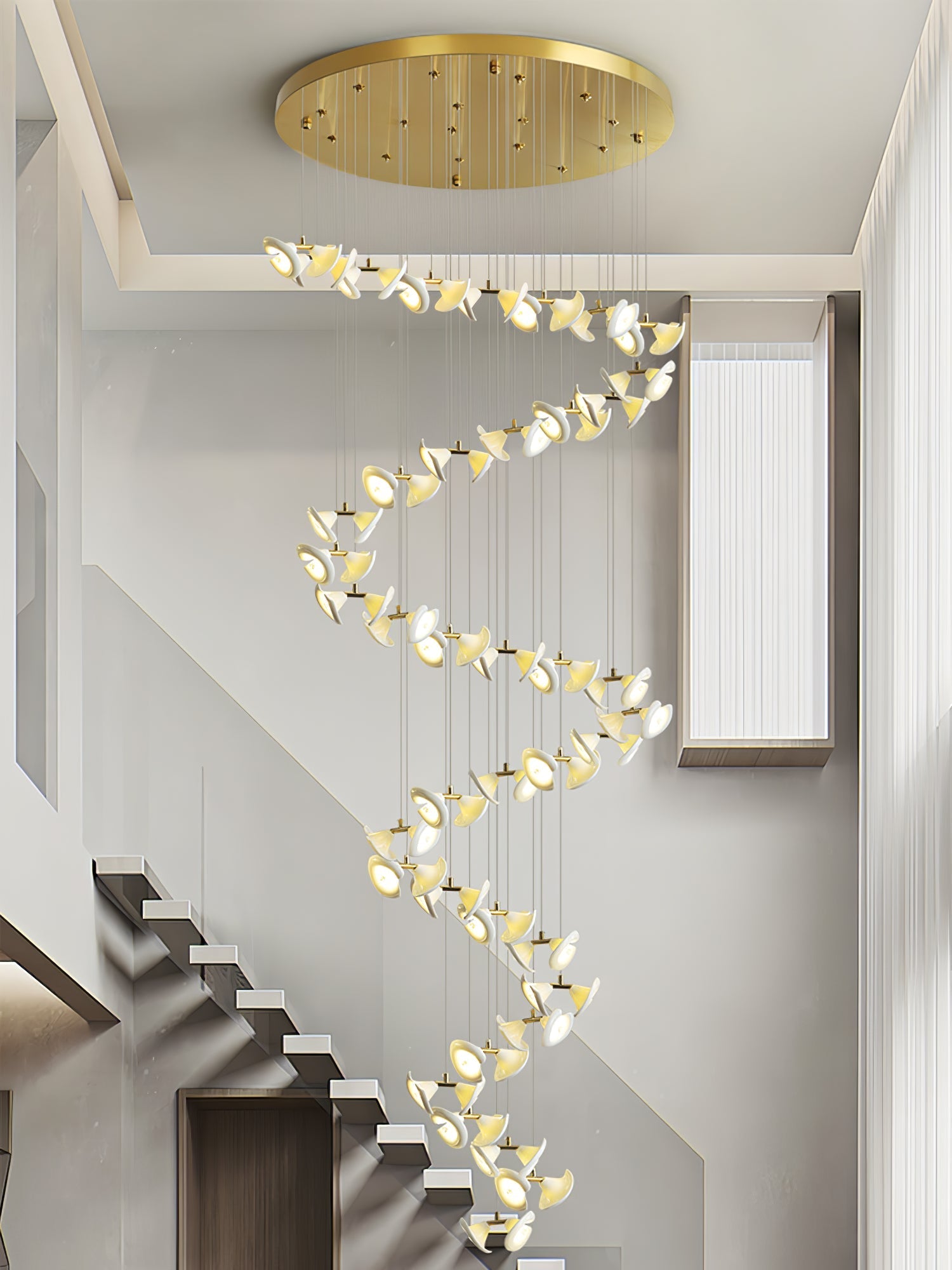 Ernoreth Art Deco Ceramic Chandelier-Neutral Decor