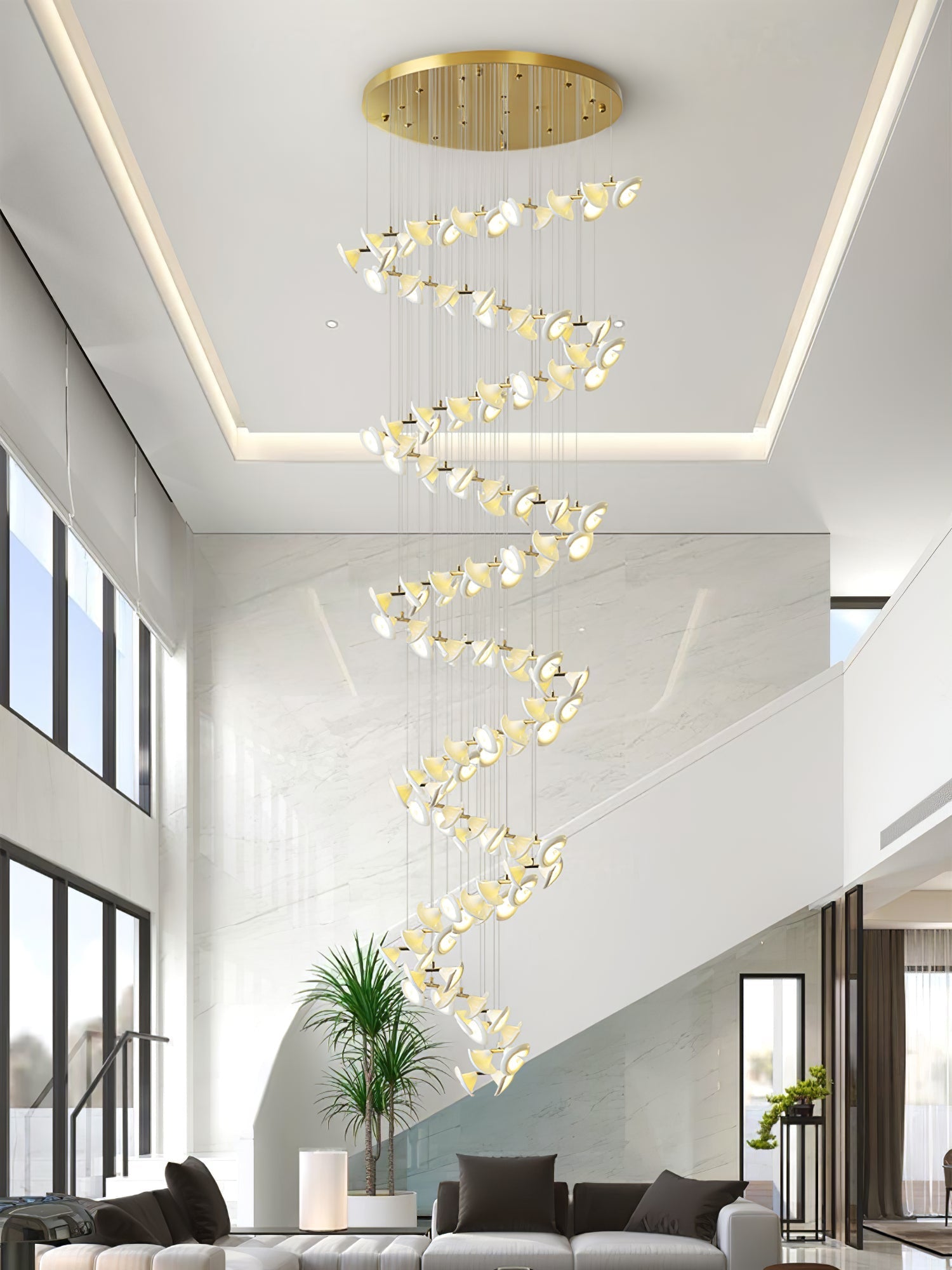 Ernoreth Art Deco Ceramic Chandelier-Neutral Decor