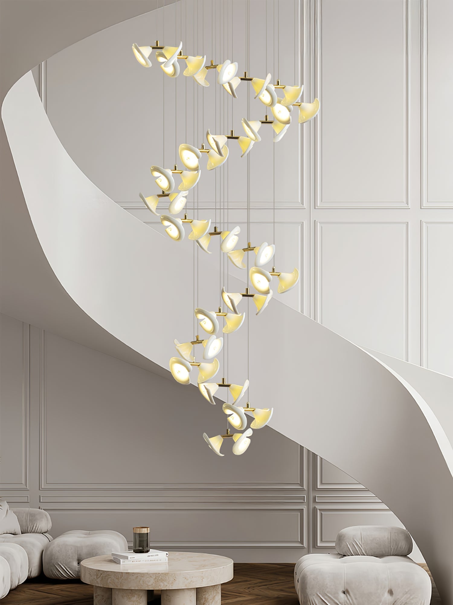 Ernoreth Art Deco Ceramic Chandelier-Neutral Decor
