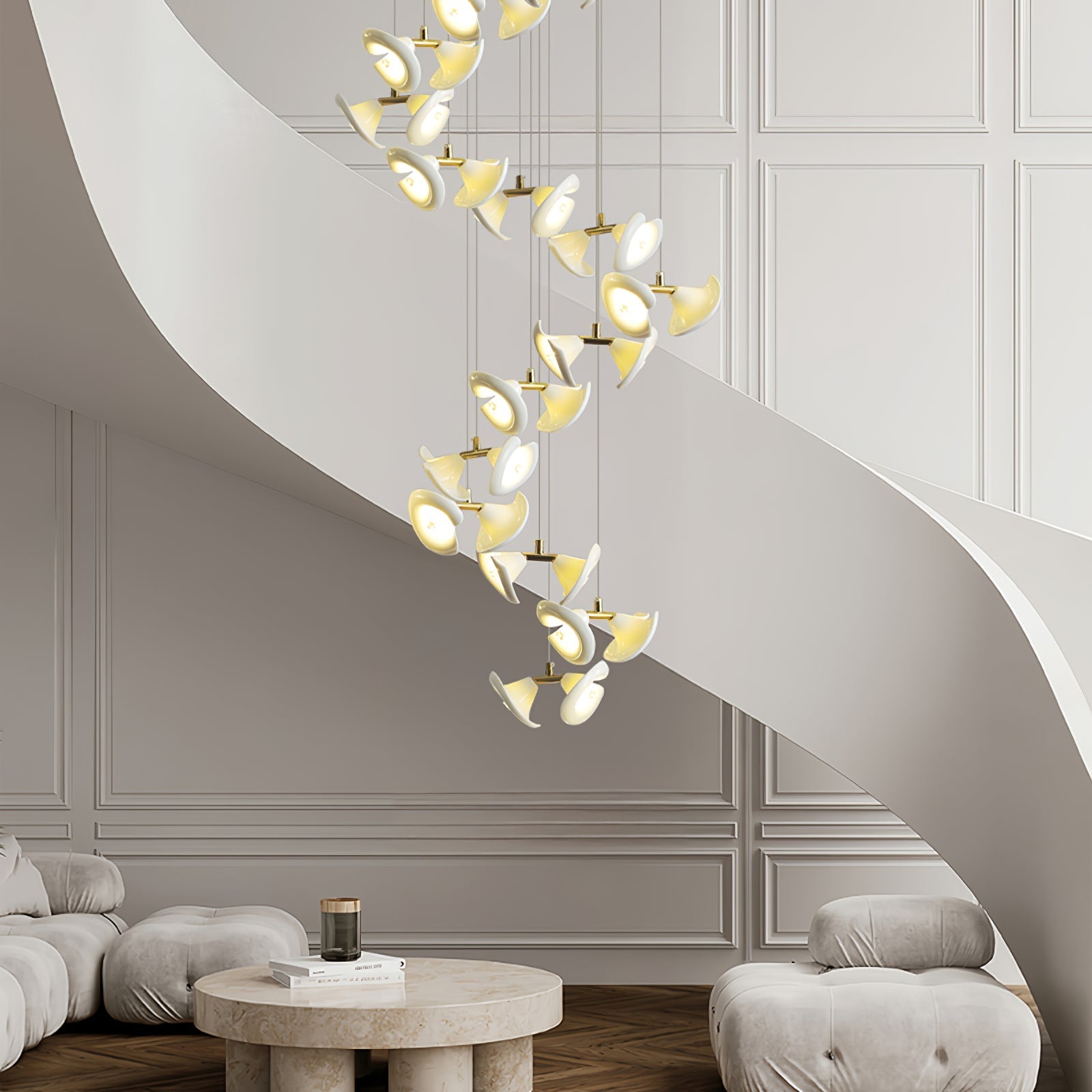 Ernoreth Art Deco Ceramic Chandelier-Neutral Decor