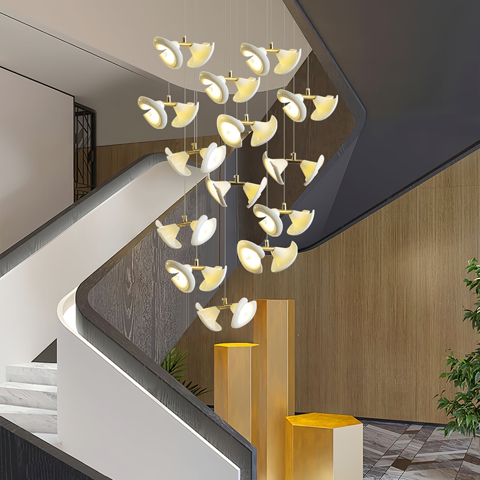 Ernoreth Art Deco Ceramic Chandelier-Neutral Decor
