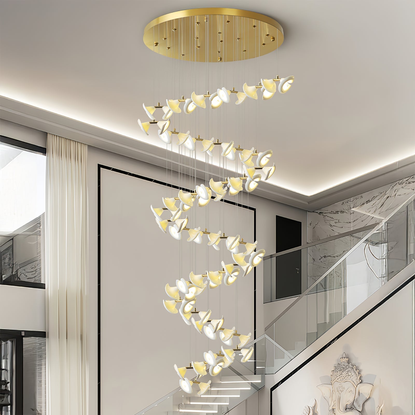 Ernoreth Art Deco Ceramic Chandelier-Neutral Decor