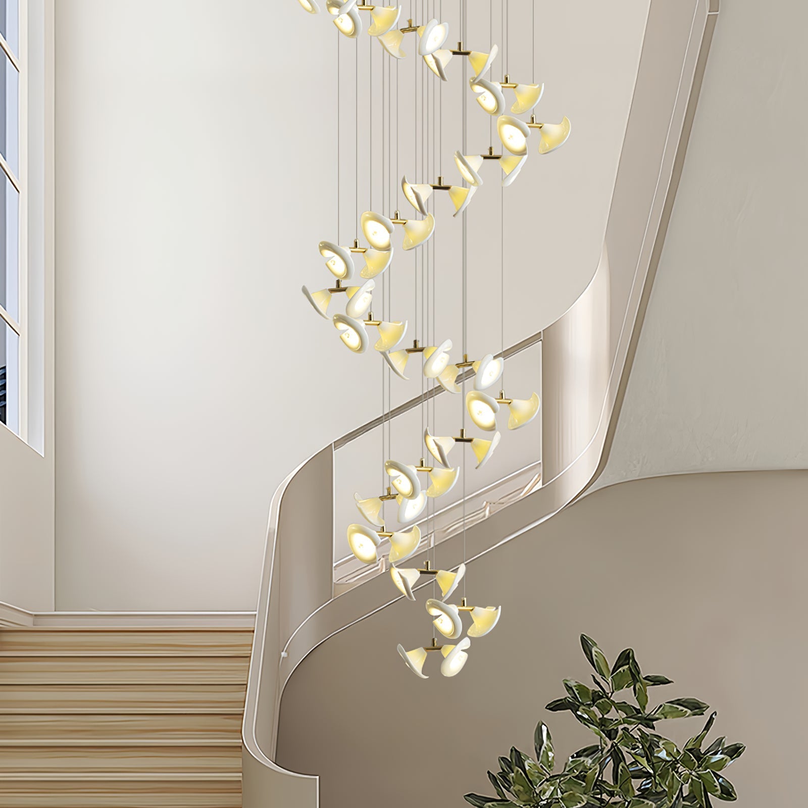 Ernoreth Art Deco Ceramic Chandelier-Neutral Decor