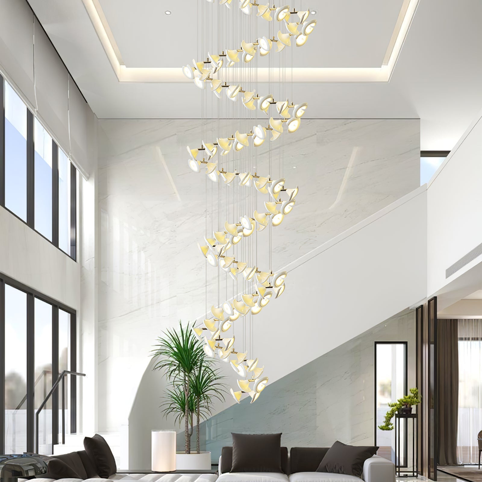Ernoreth Art Deco Ceramic Chandelier-Neutral Decor