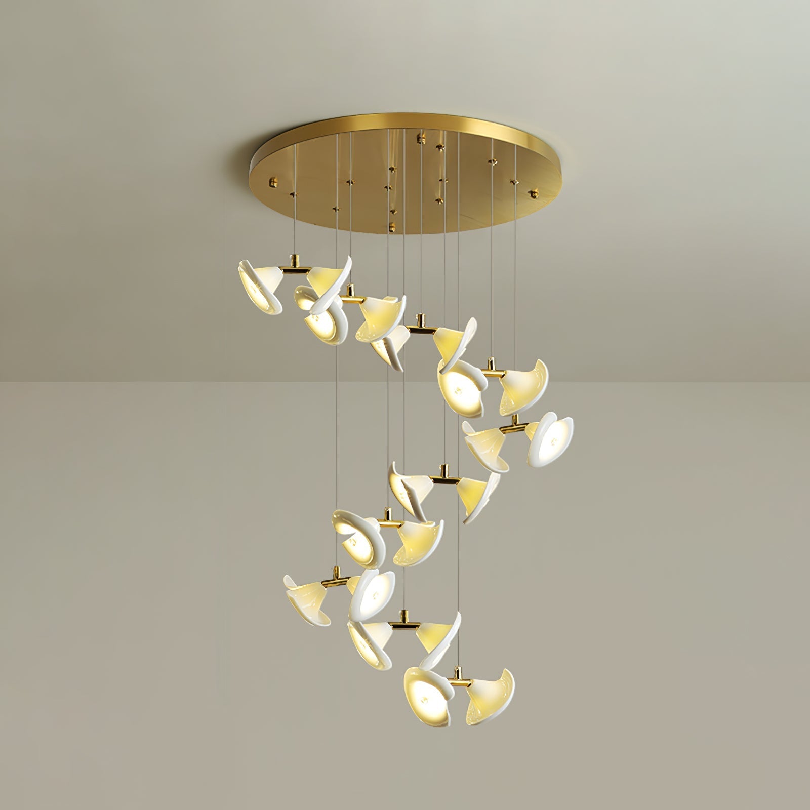 Ernoreth Art Deco Ceramic Chandelier-Neutral Decor