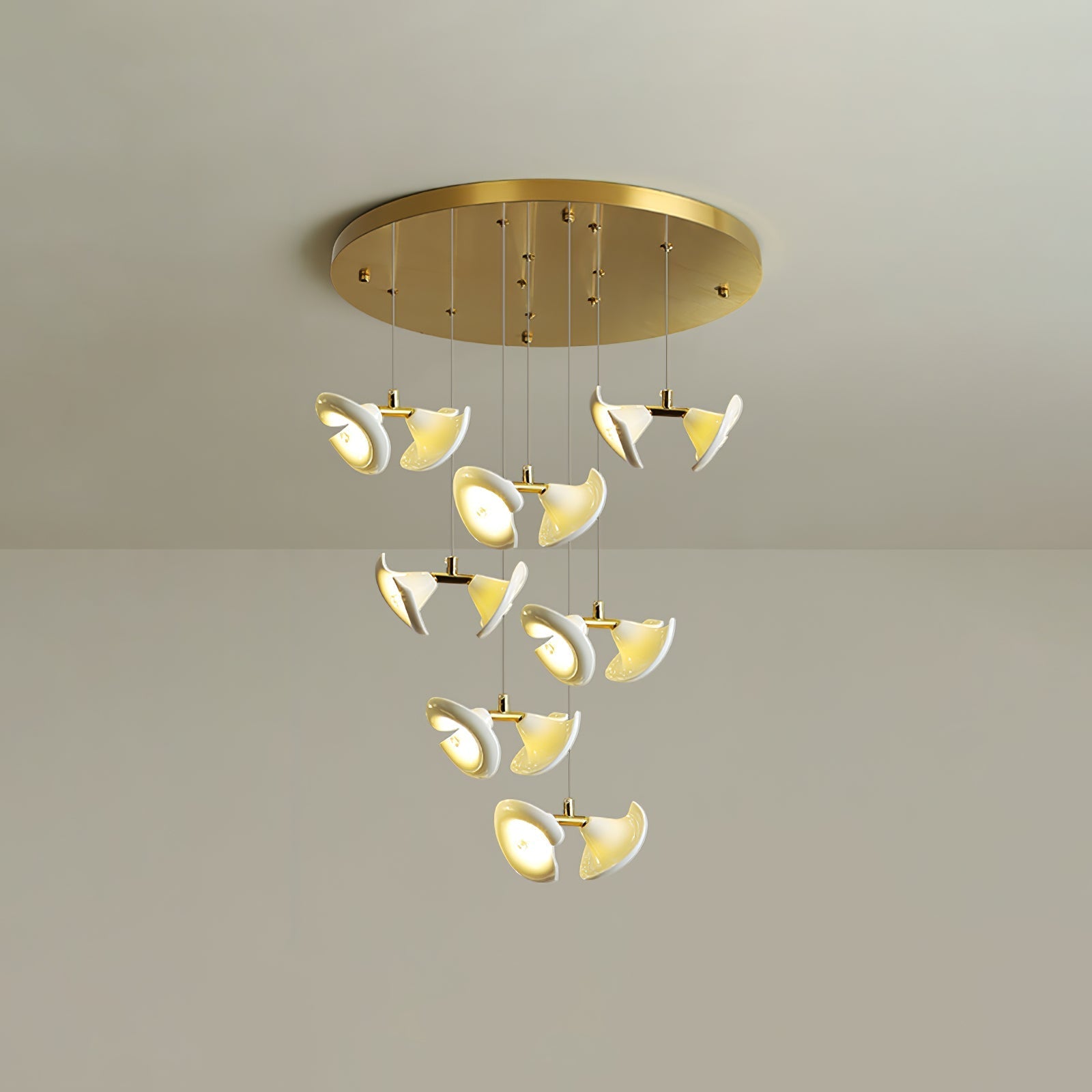 Ernoreth Art Deco Ceramic Chandelier-Neutral Decor