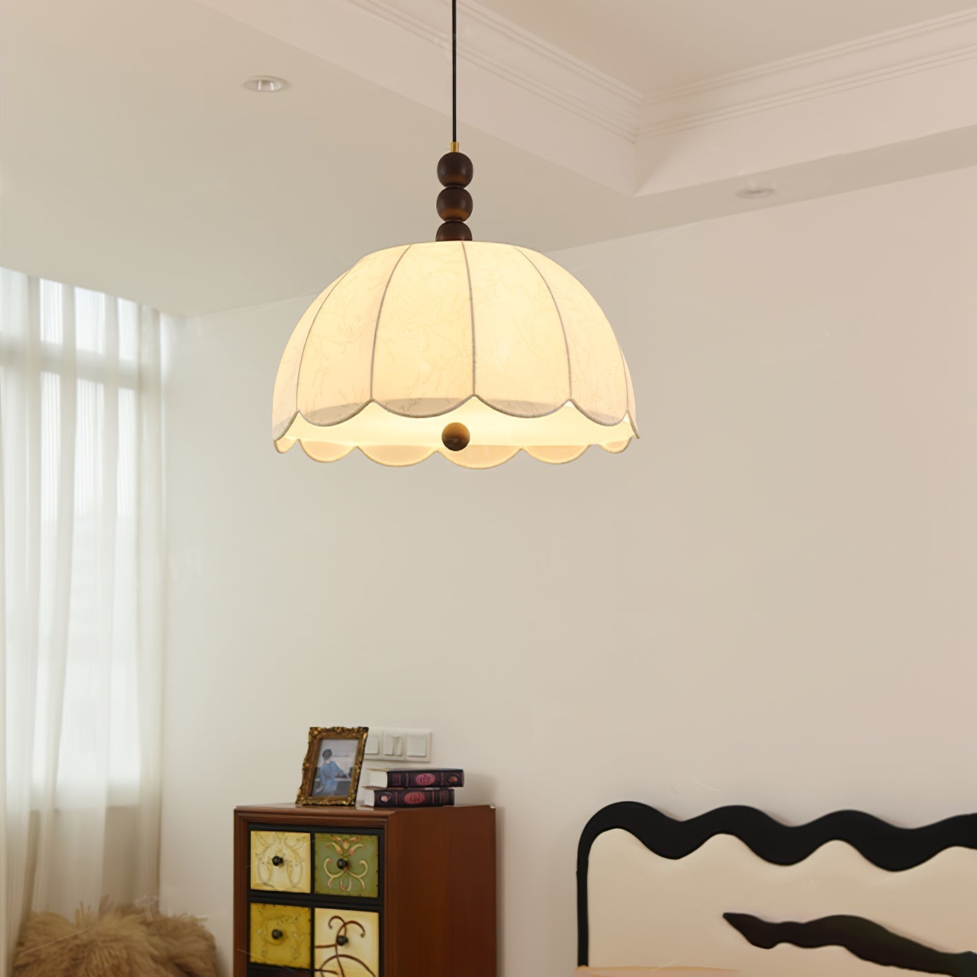 Nyd Fabric Swag Pendant Light-Neutral Decor