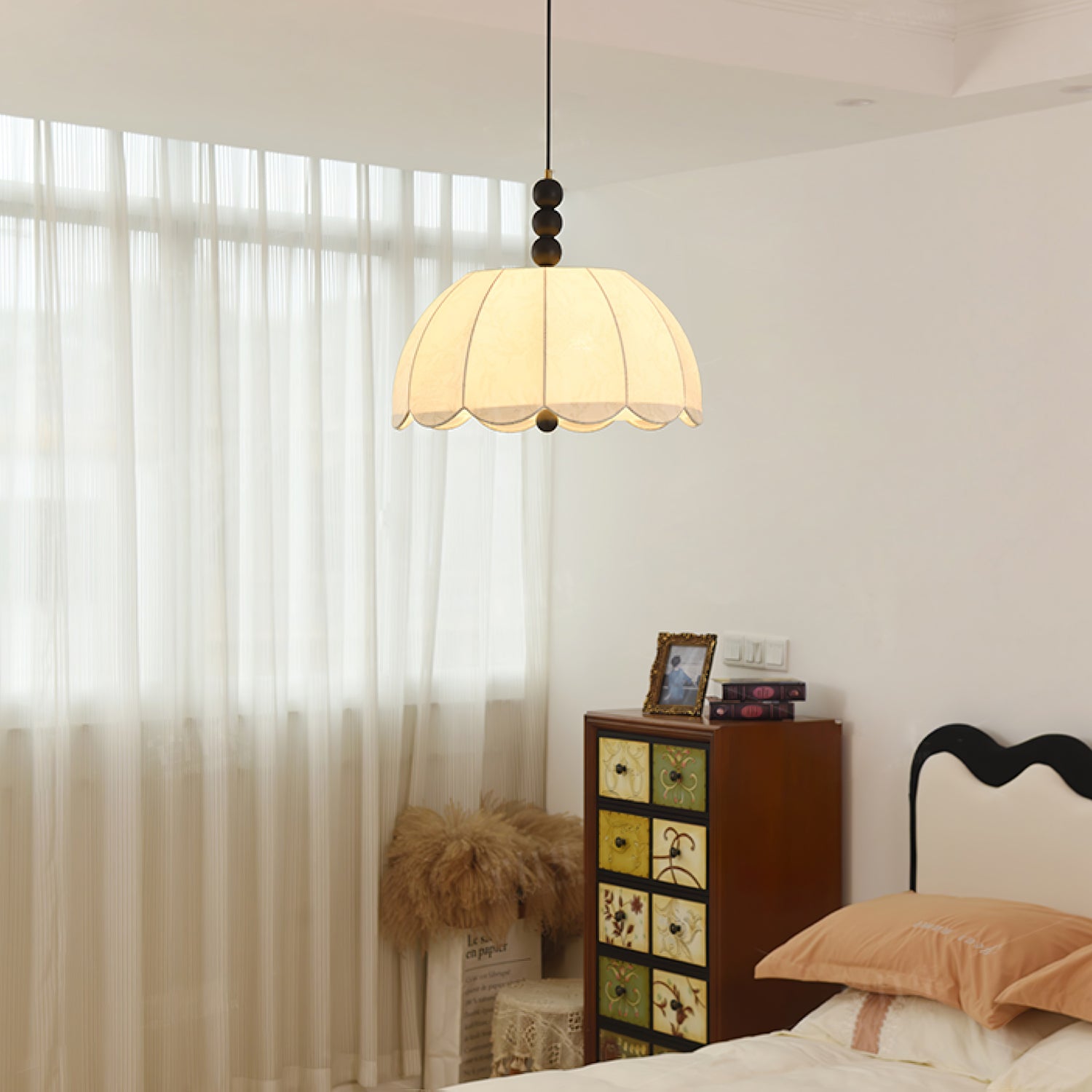 Nyd Fabric Swag Pendant Light-Neutral Decor