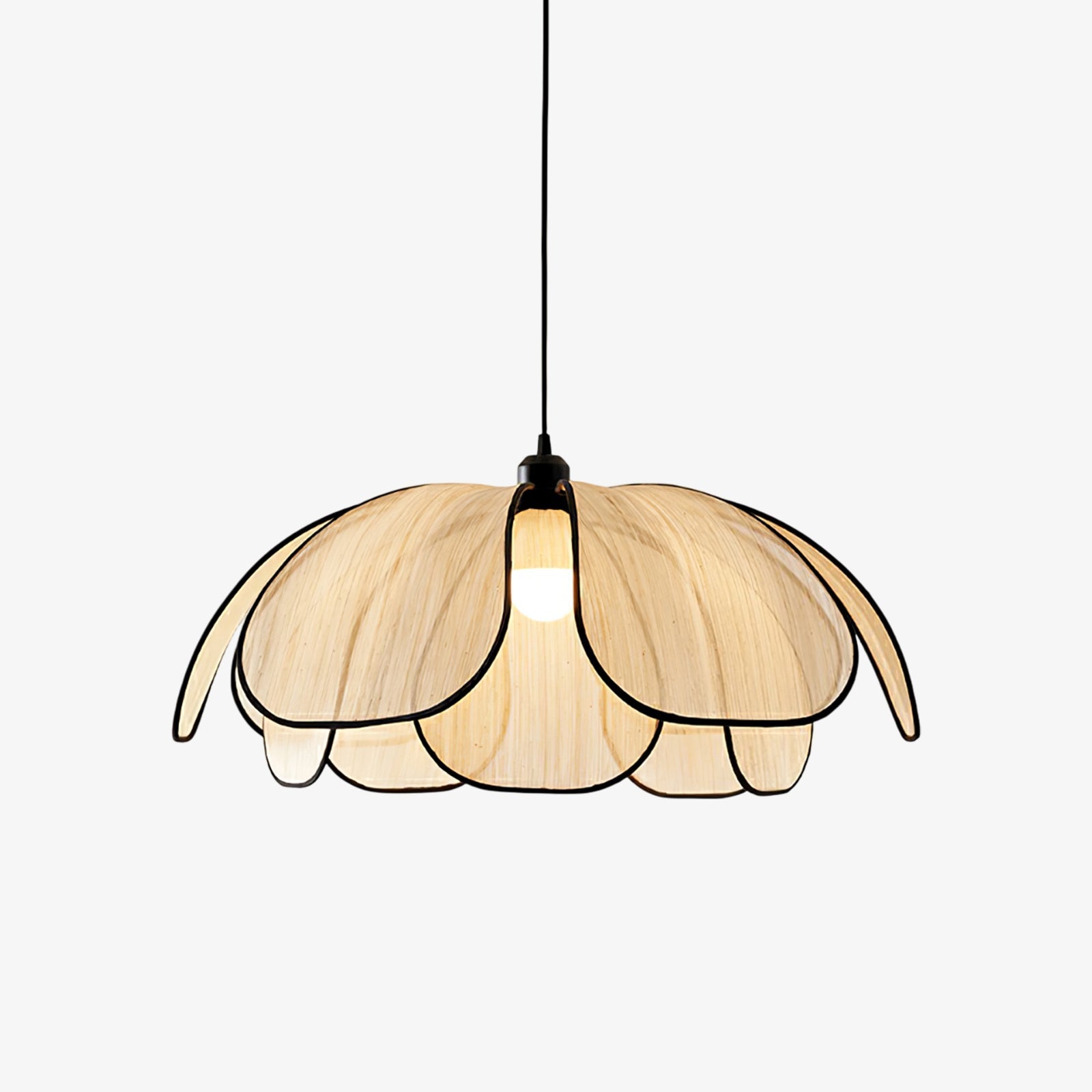 Elthaus Blossom Leaf Fiber Pendant Lamp-Neutral Decor