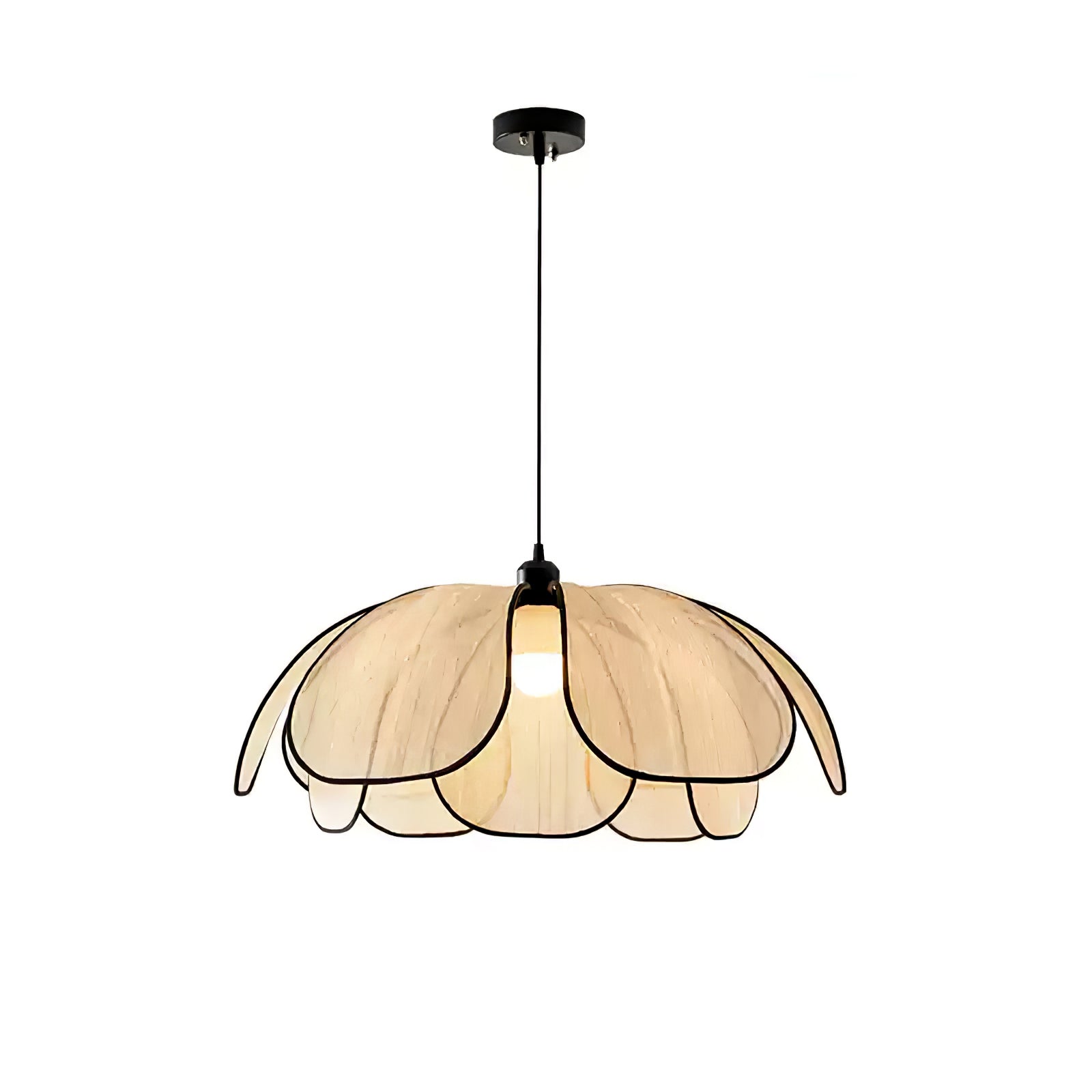 Elthaus Blossom Leaf Fiber Pendant Lamp-Neutral Decor