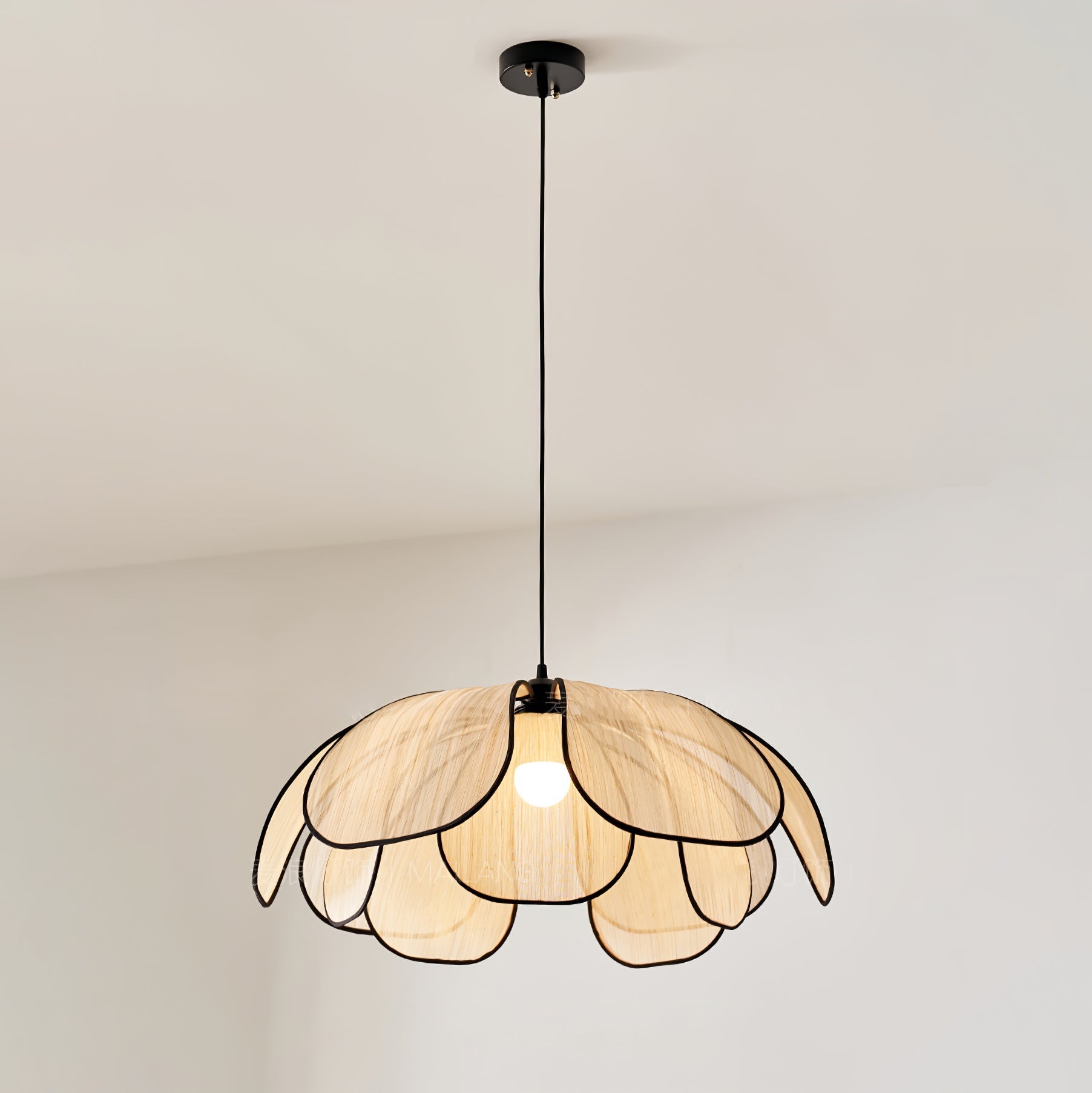 Elthaus Blossom Leaf Fiber Pendant Lamp-Neutral Decor
