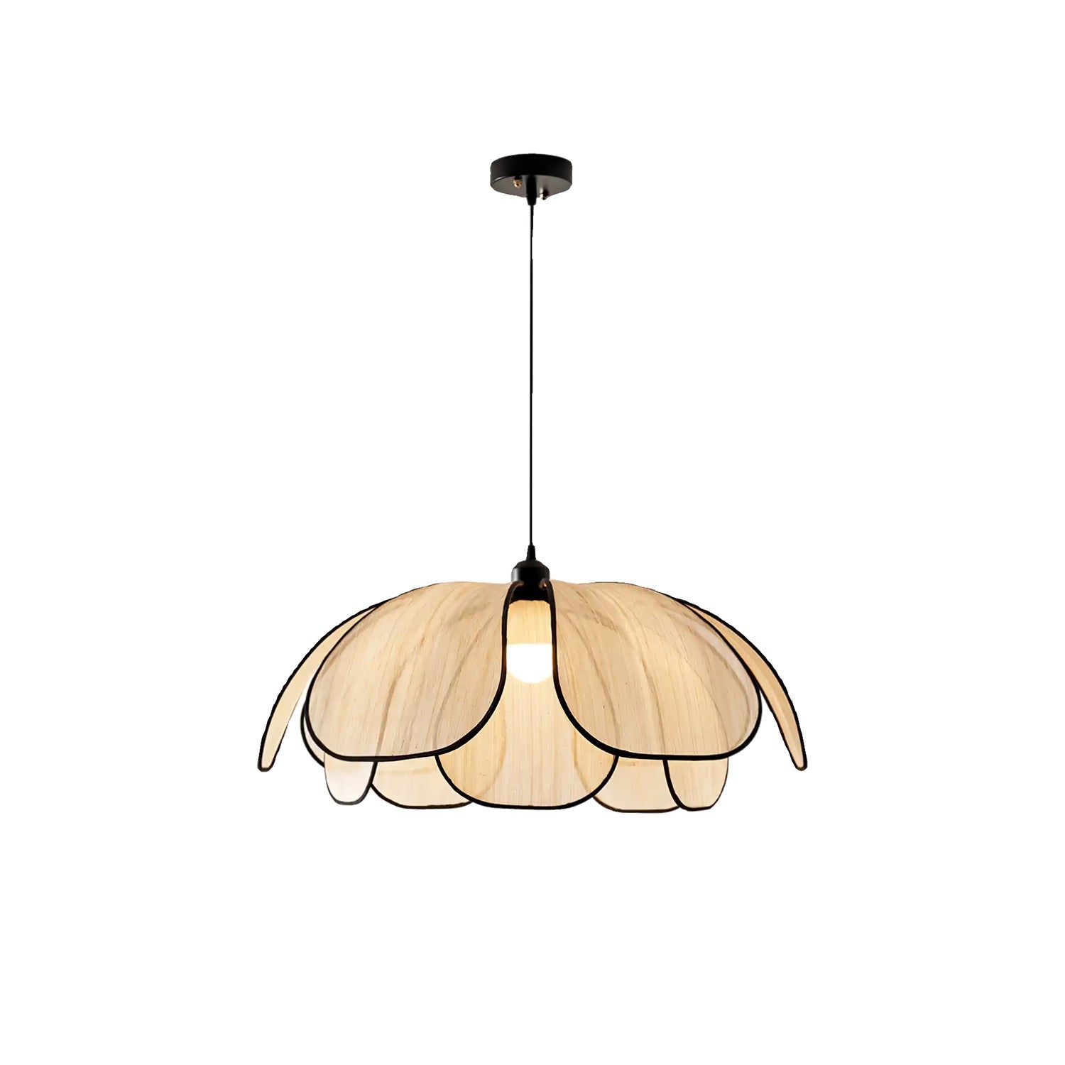Elthaus Blossom Leaf Fiber Pendant Lamp-Neutral Decor