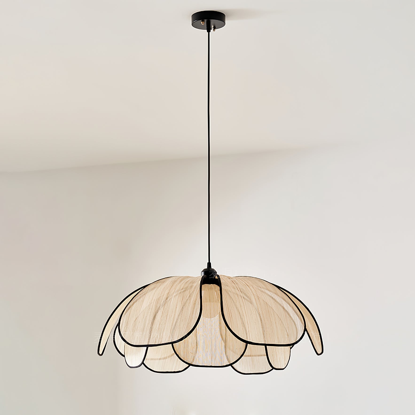 Elthaus Blossom Leaf Fiber Pendant Lamp-Neutral Decor