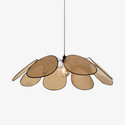 Orvara Blossom Petal Rattan Pendant Lamp-Neutral Decor