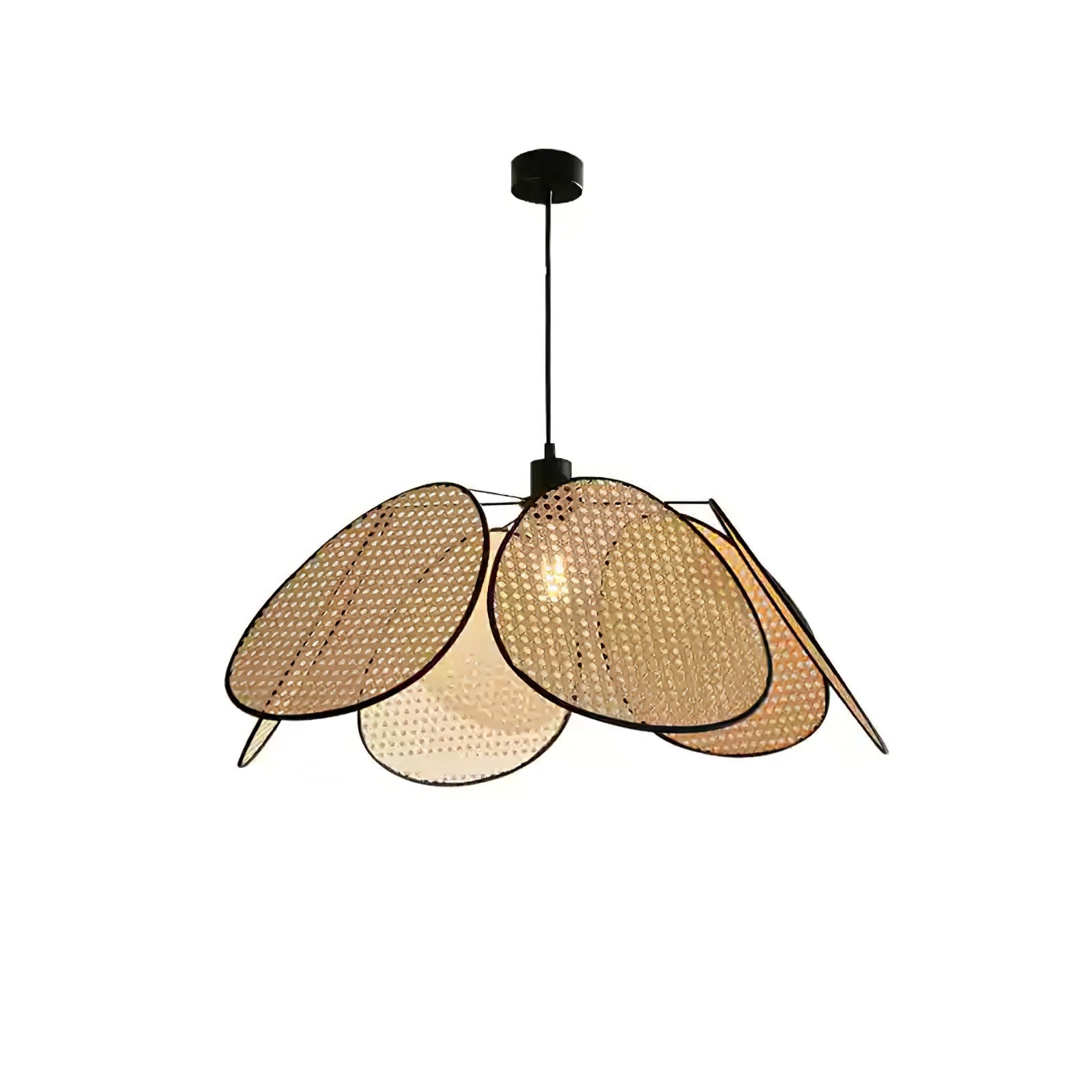 Orvara Blossom Petal Rattan Pendant Lamp-Neutral Decor