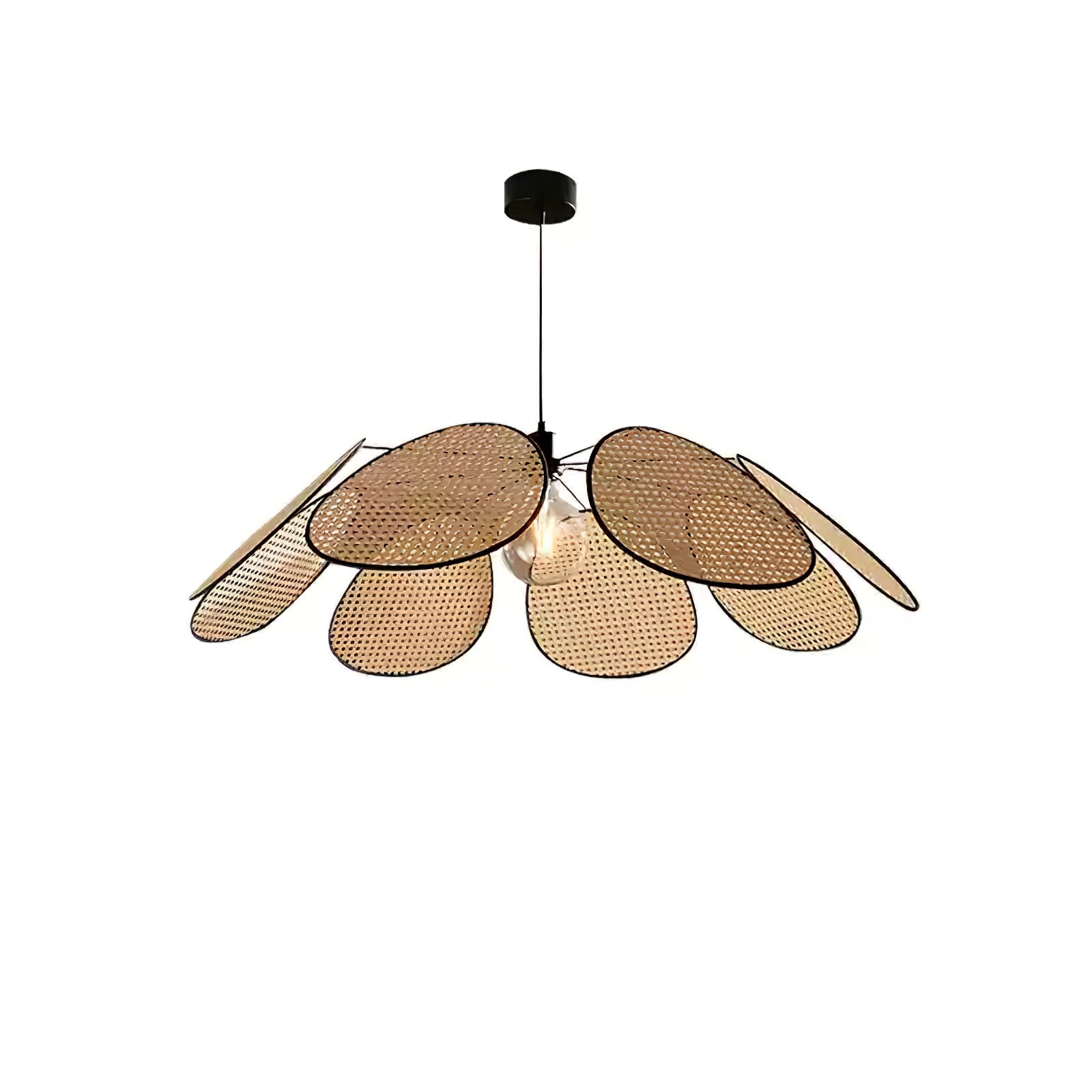 Orvara Blossom Petal Rattan Pendant Lamp-Neutral Decor